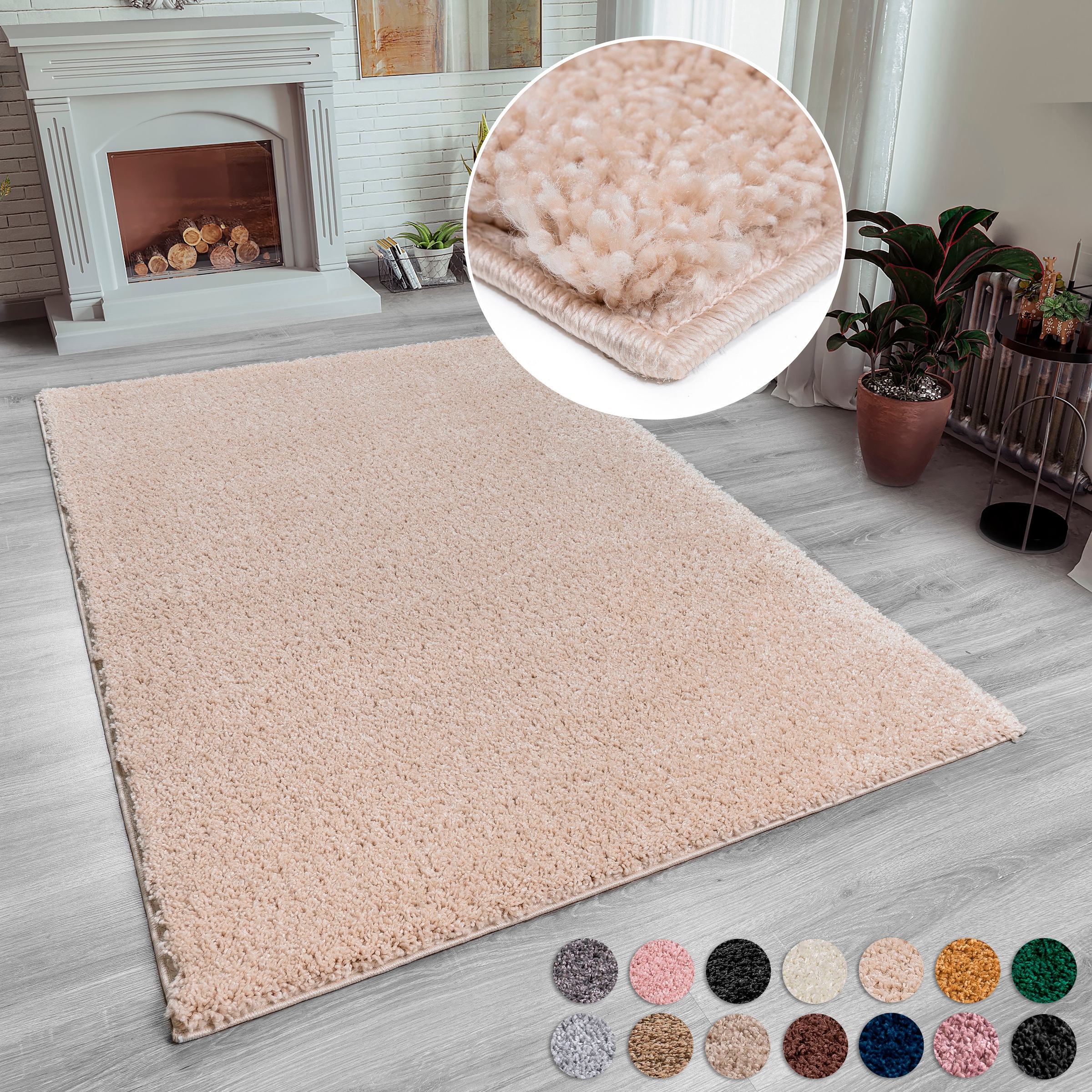 Home affaire Hochflor-Teppich »Shaggy 30«, rechteckig, 30 mm Höhe, Teppich, günstig online kaufen