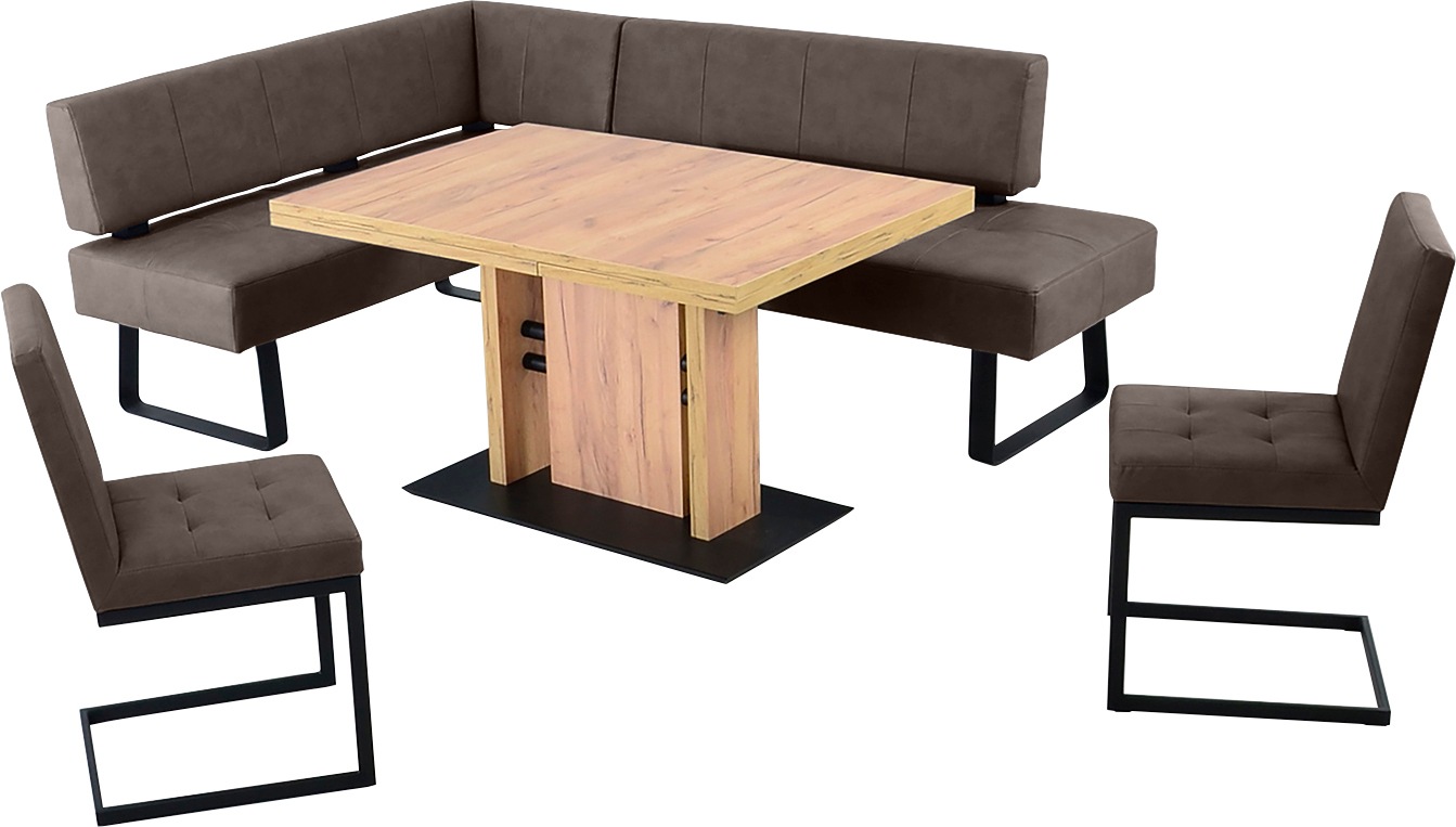 K+W Komfort & Wohnen Essgruppe »Spider II«, (4 tlg.), langer Schenkel wahweise in 2 Breiten, 2 Freischwinger, 1 Tisch