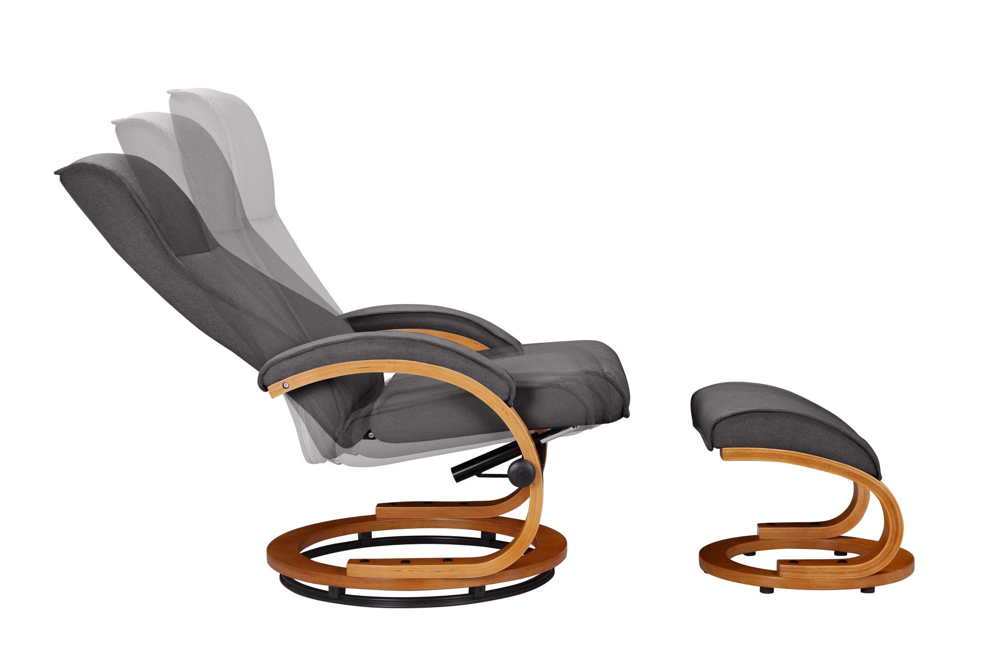 Home affaire Relaxsessel »Paris, TV-Sessel mit Hocker und manueller Liegefunktion«, (Set, 2 St., bestehend aus Sessel und Hocker), Set (Sessel und Hocker), Dreh- und Kippfunktion