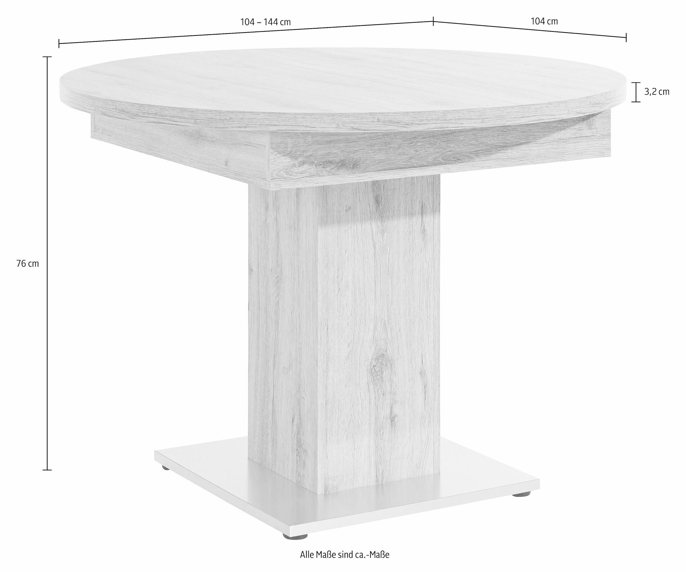 Mäusbacher Esstisch »TOPSELLER!«, (Auszugtisch. OTTOs Choice), Mäusbacher Esstisch rund mit Auszug und Bodenplatte.