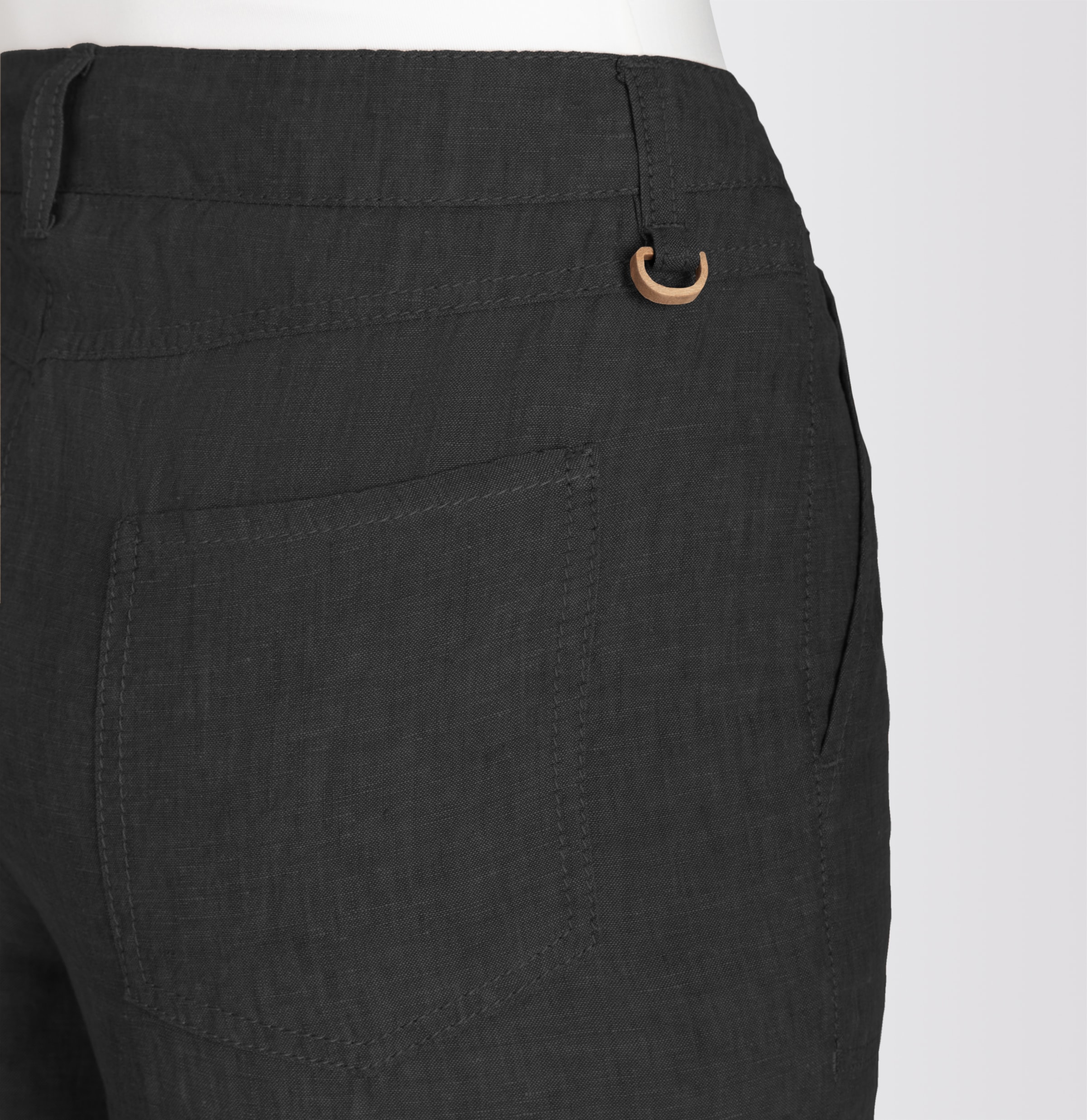 MAC Leinenhose »NORA cropped«, temperaturausgleichend und angenehm auf der Haut