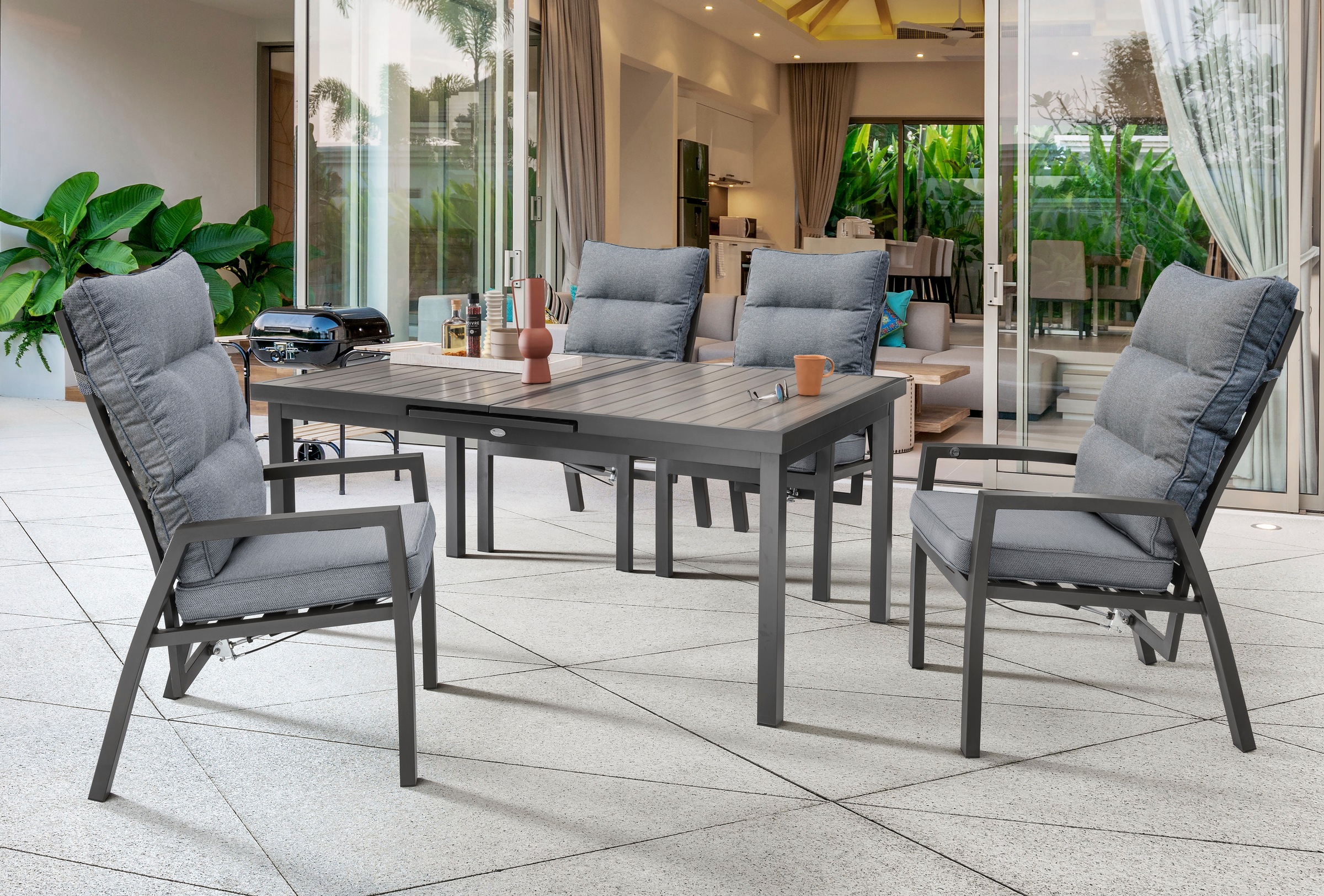 Destiny Garten-Essgruppe »GARDA IMOLA« 9 Stk. tlg. 4 Hochlehner inkl. Aufla günstig online kaufen