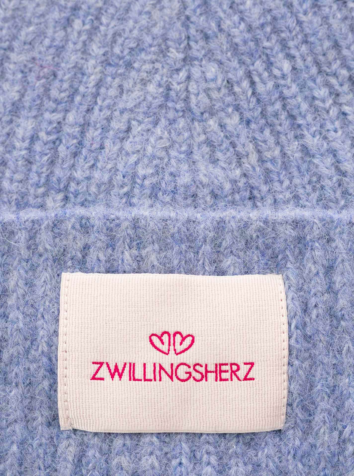 Zwillingsherz Strickmütze »"Zwillingsherz Patch"« gerippt,  mit Wolle und Umschlag, mit Patch