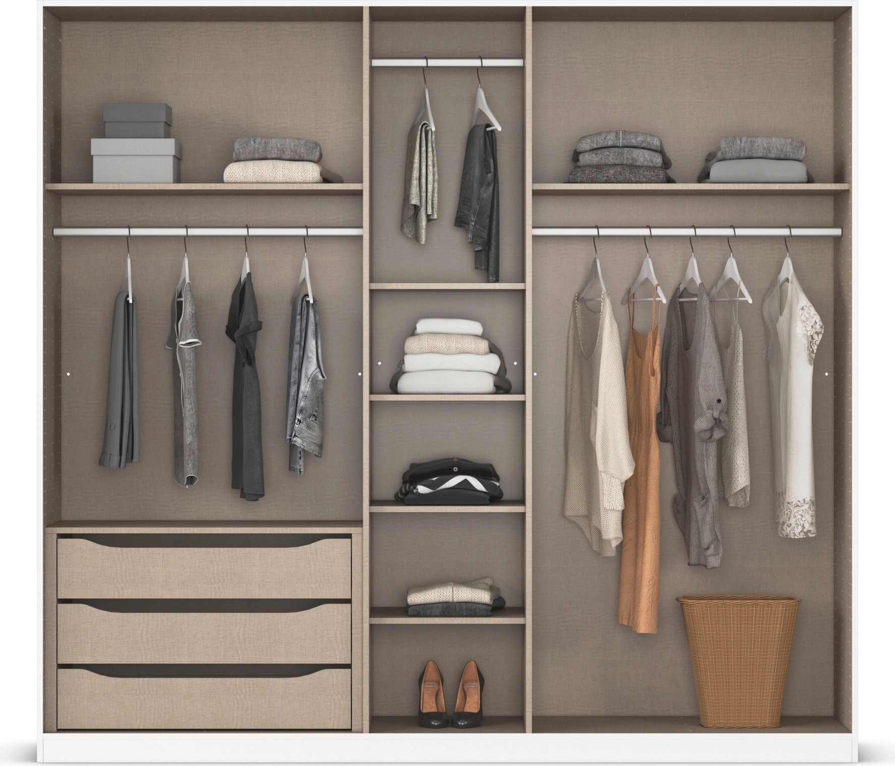 INOSIGN BY RAUCH Drehtürenschrank »Ferris Schrank Breite 2,10m BESTSELLER Schlafzimmerschrank«, Kleiderschrank mit Spiegel in den Ausführungen BASIC/CLASSIC/PREMIUM