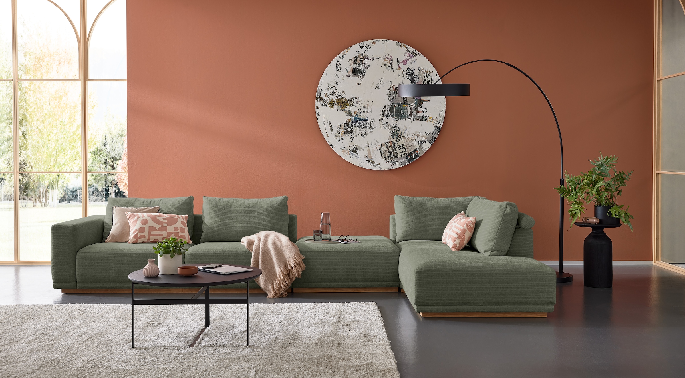 Musterring Wohnlandschaft Anreihsofa mit Armlehne links, Eckteil rechts mit günstig online kaufen