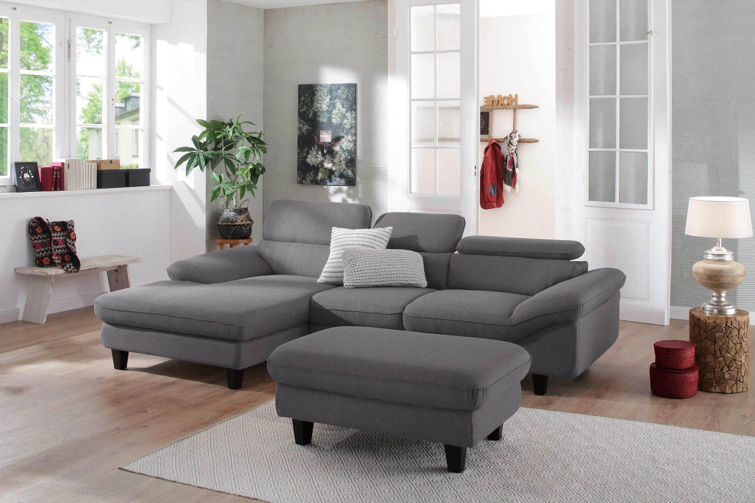 Home affaire Ecksofa »Pilot L-Form«, mit Kopfteilverstellung, wahlweise mit Bettfunktion & Bettkasten