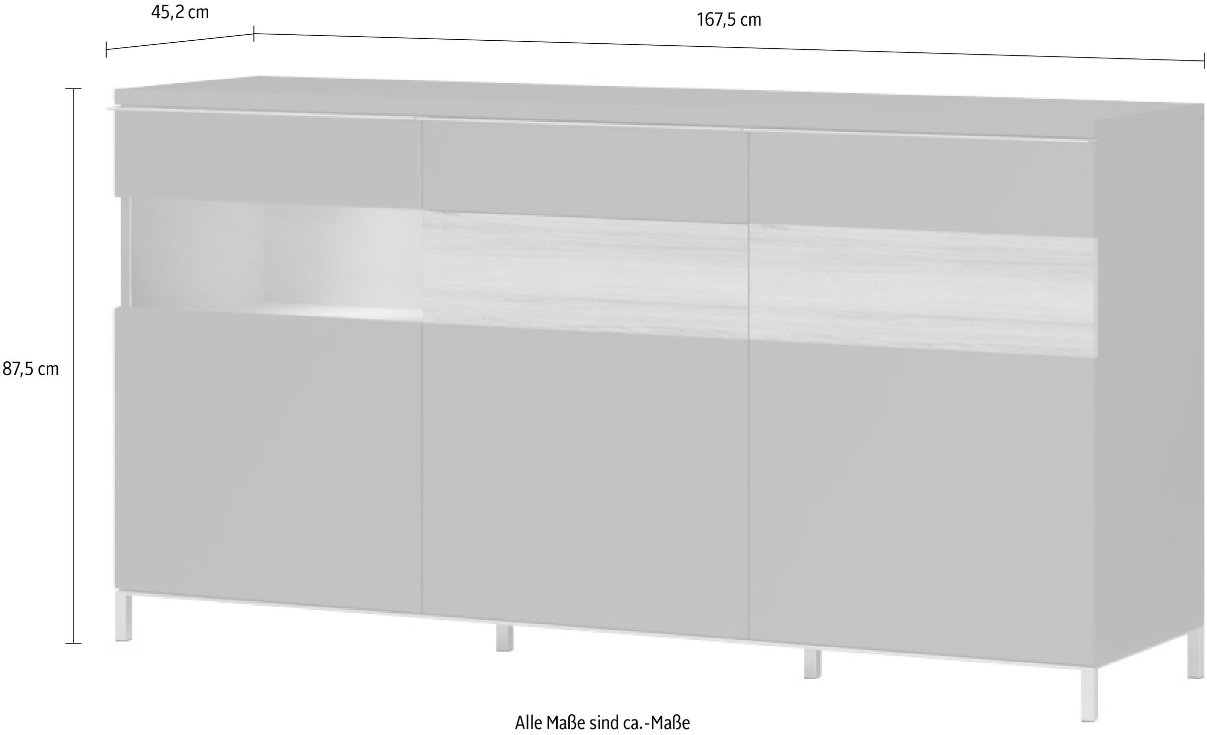 OTTO home Sideboard »Onyx« Kommode mit Soft-Close-Funktion, Breite  167,5 cm