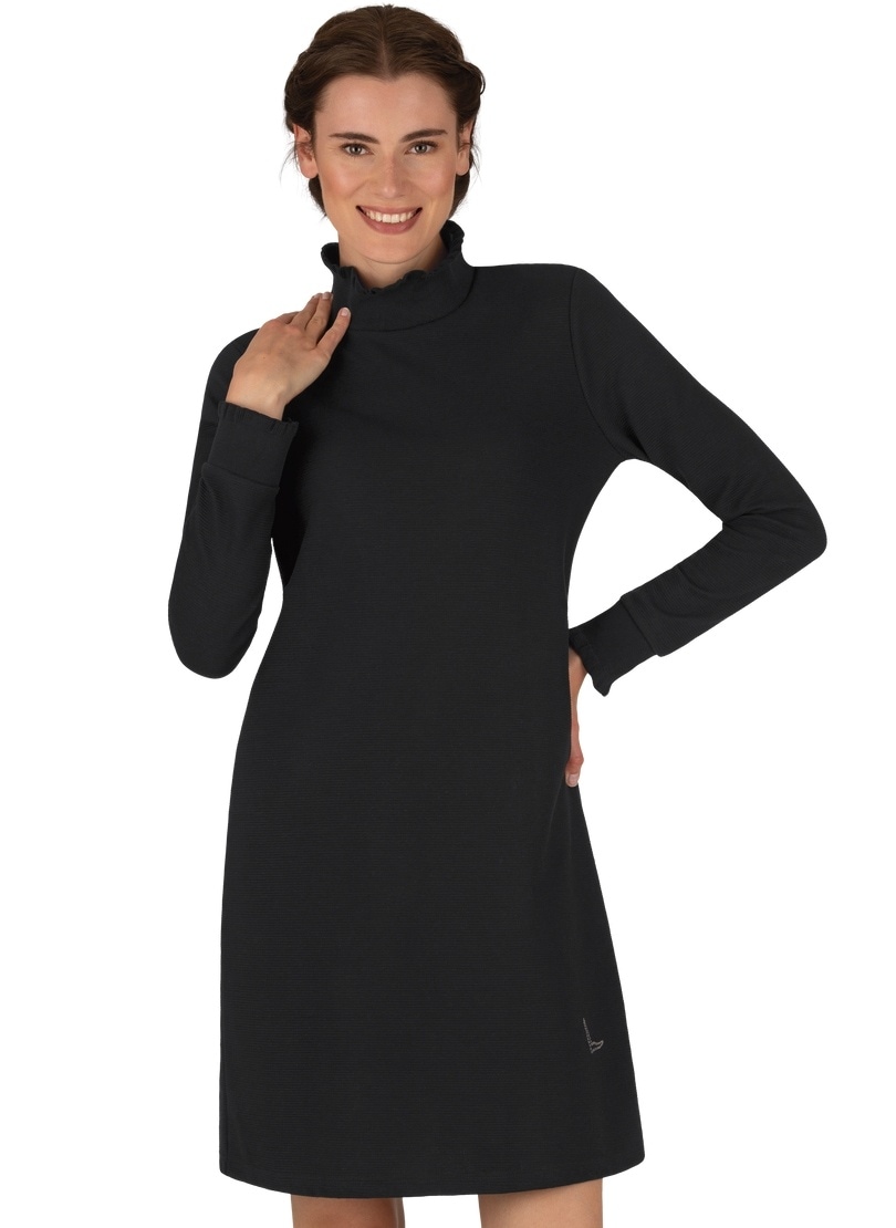 Trigema Jerseykleid »TRIGEMA Stehkragen Kleid mit Rüschen«, (1 tlg.)