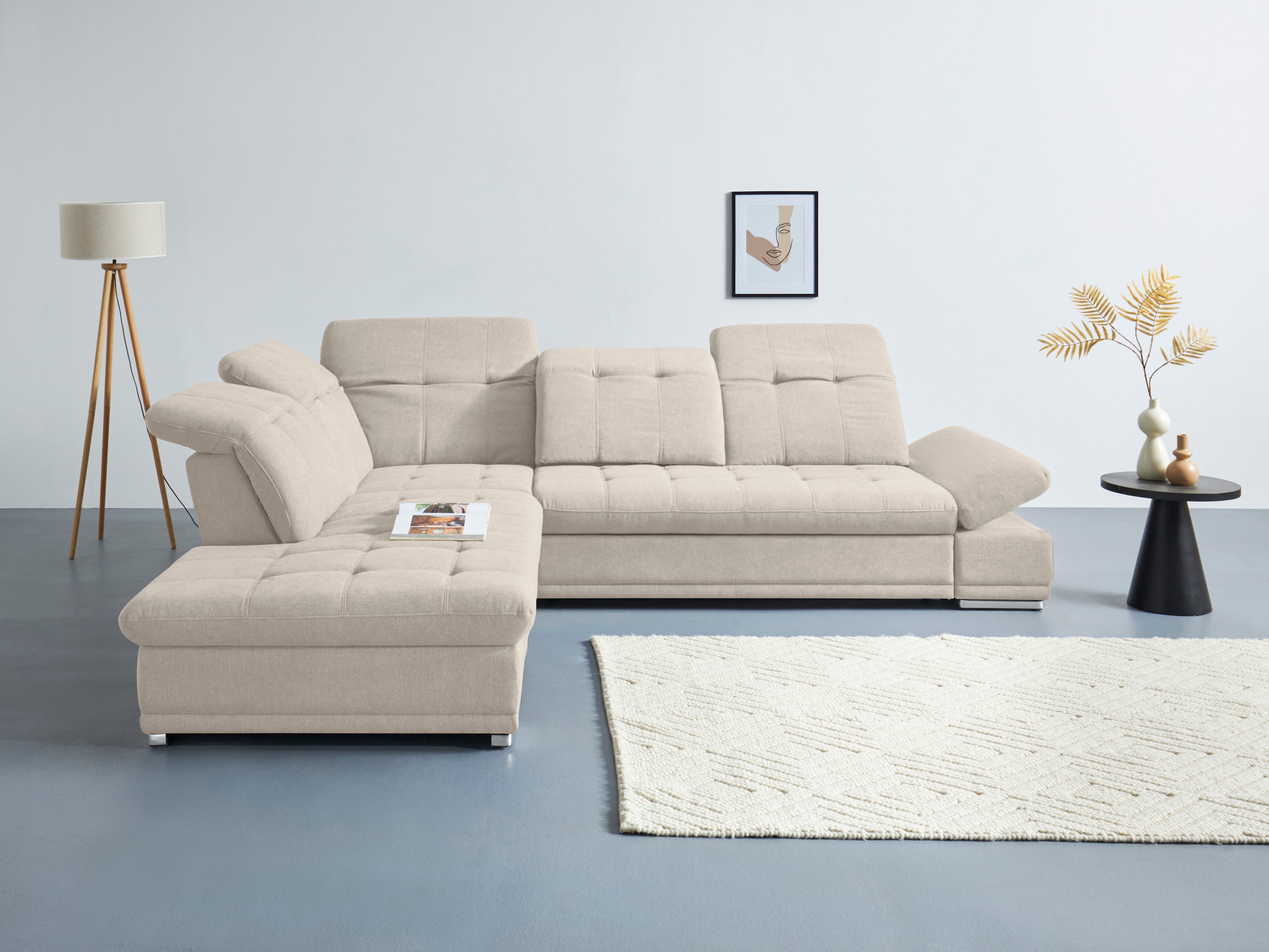 COTTA Ecksofa »Holiday L-Form mit Sitztiefen-, Armteil- und Kopfteilverstel günstig online kaufen