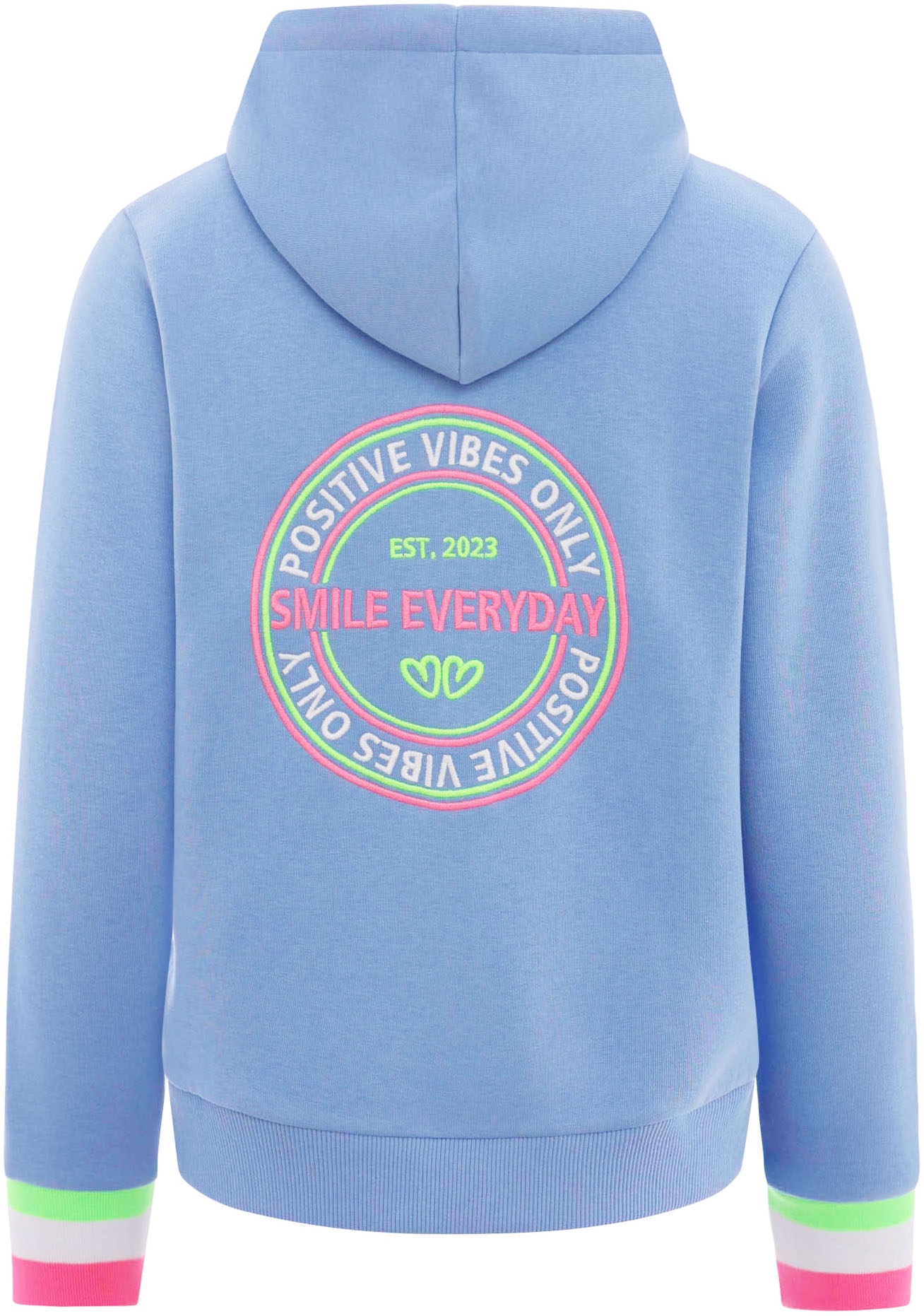 Zwillingsherz Sweatjacke, Kapuze, Regular Fit, Langarm, Stickerei am Rücken, Reißverschluss