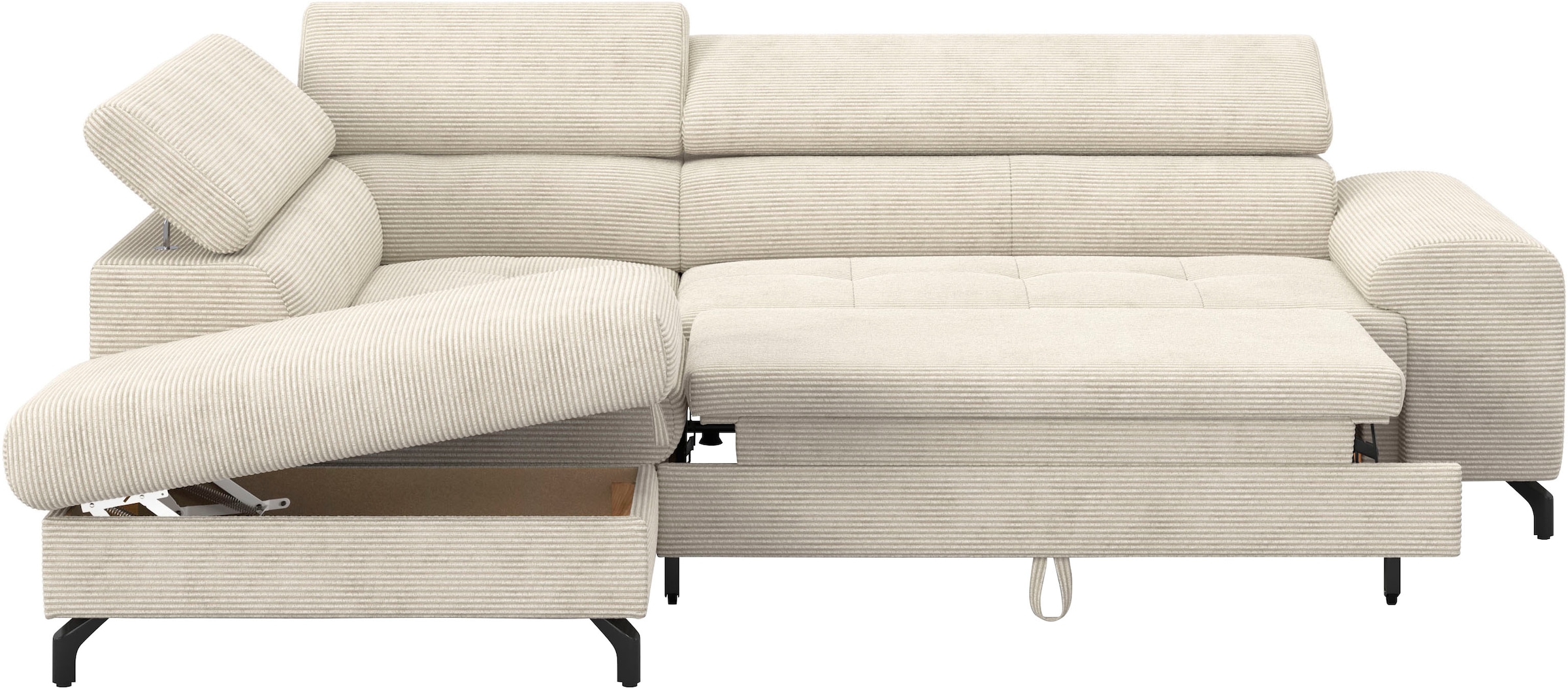 COTTA Ecksofa »Aura L-Form«, mit Schlaffunktion, Bettkasten und Kopfteilverstellung