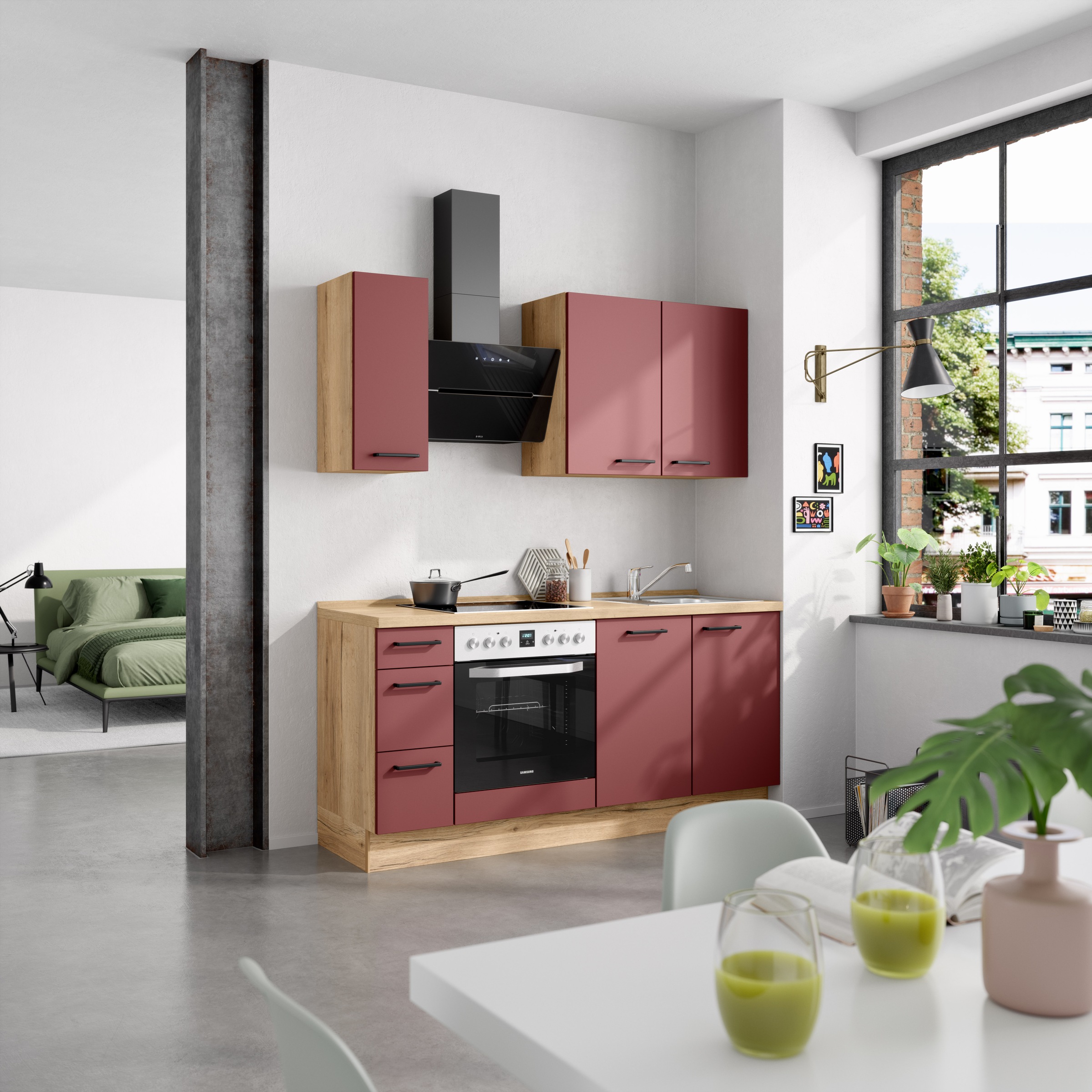nobilia® Küchenzeile »"Easytouch II"«, vormontiert, Ausrichtung wählbar, Breite 180 cm, wahlw. mit E-Geräten