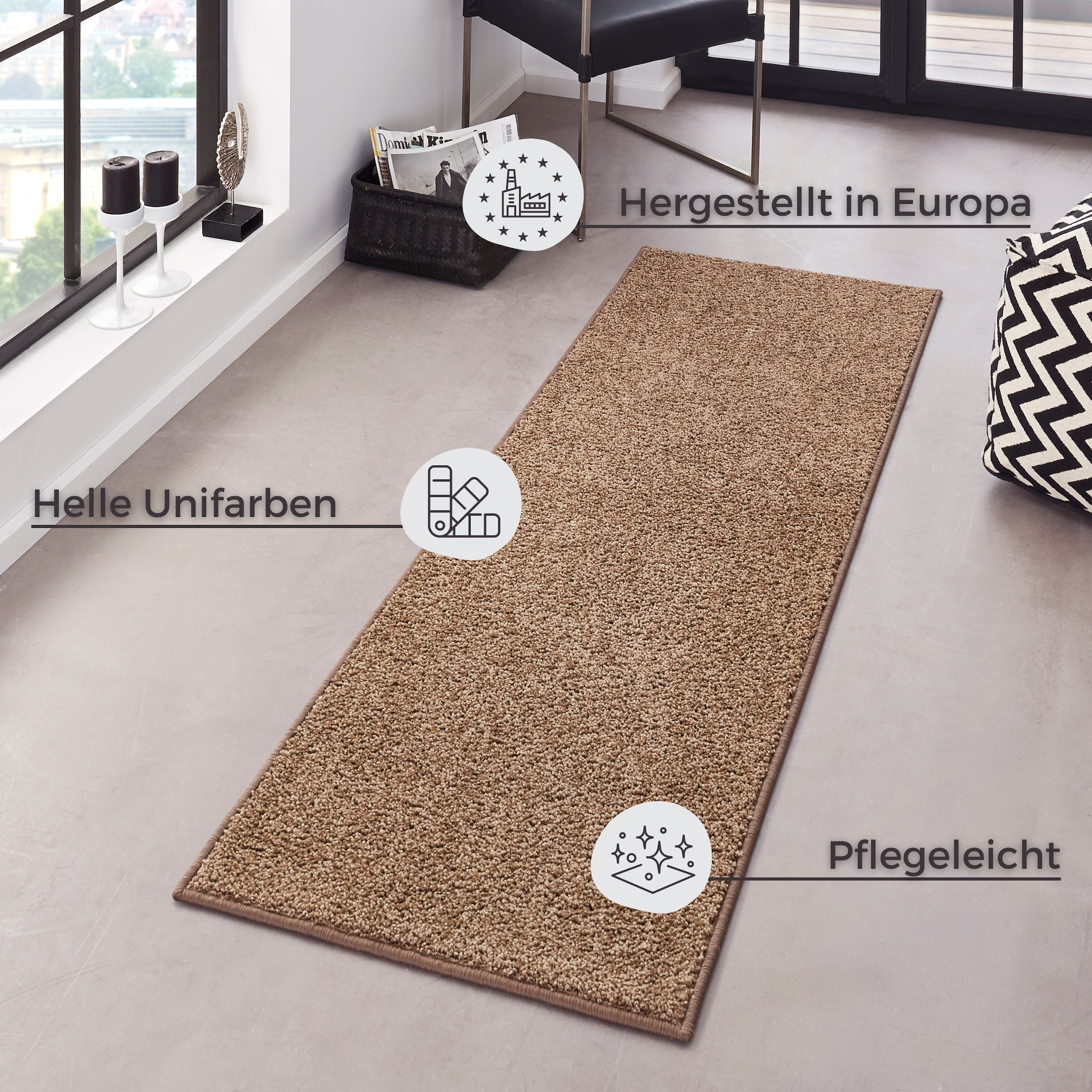 HANSE Home Teppich »Pure 100 Kurzflor«, rechteckig, 13 mm Höhe, Kurzflor, U günstig online kaufen