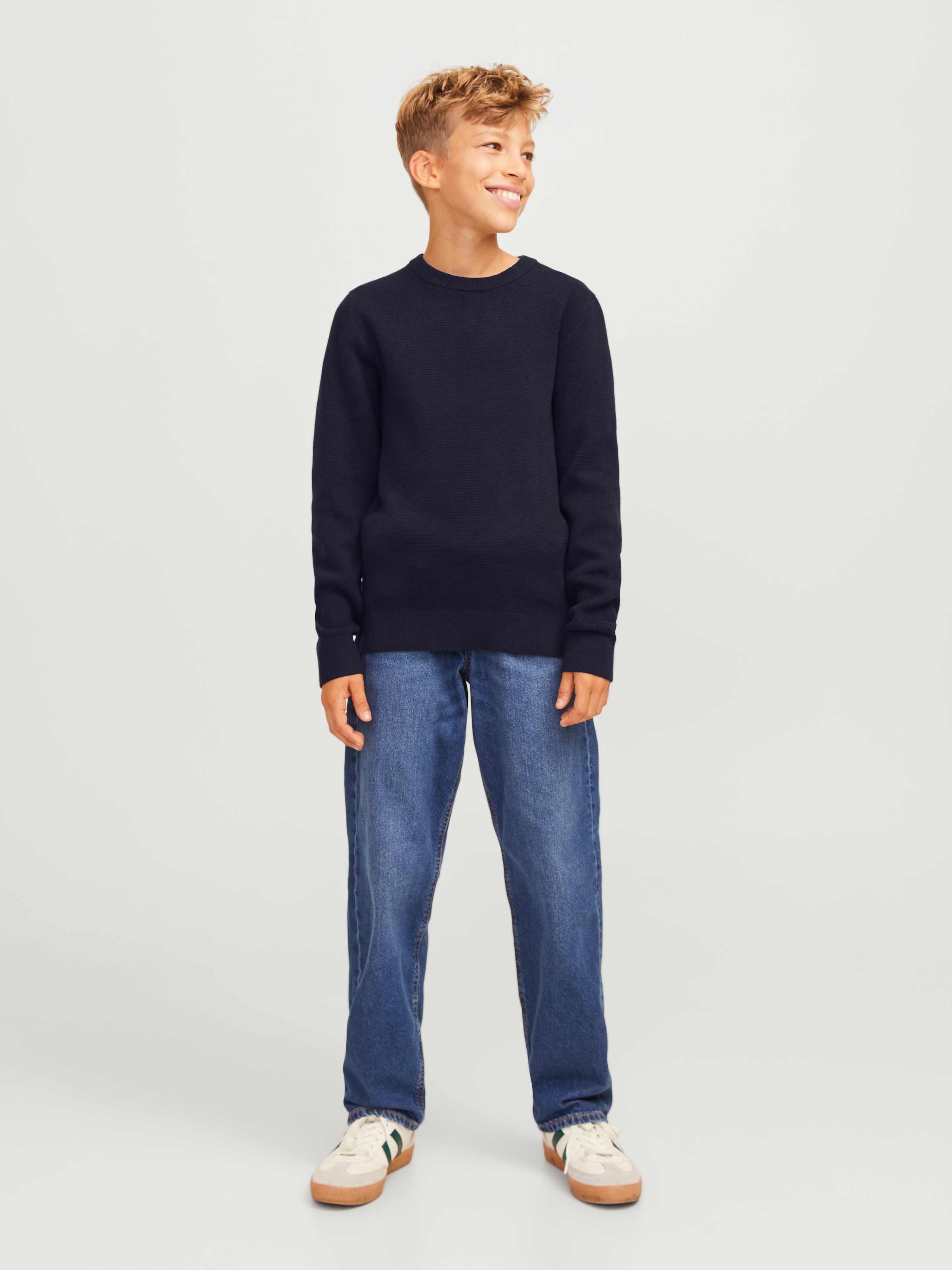 Jack & Jones Junior Rundhalspullover »JPRBLAMILANO STITCH KNIT CREW NECK JNR« Baumwolle, relaxed fit