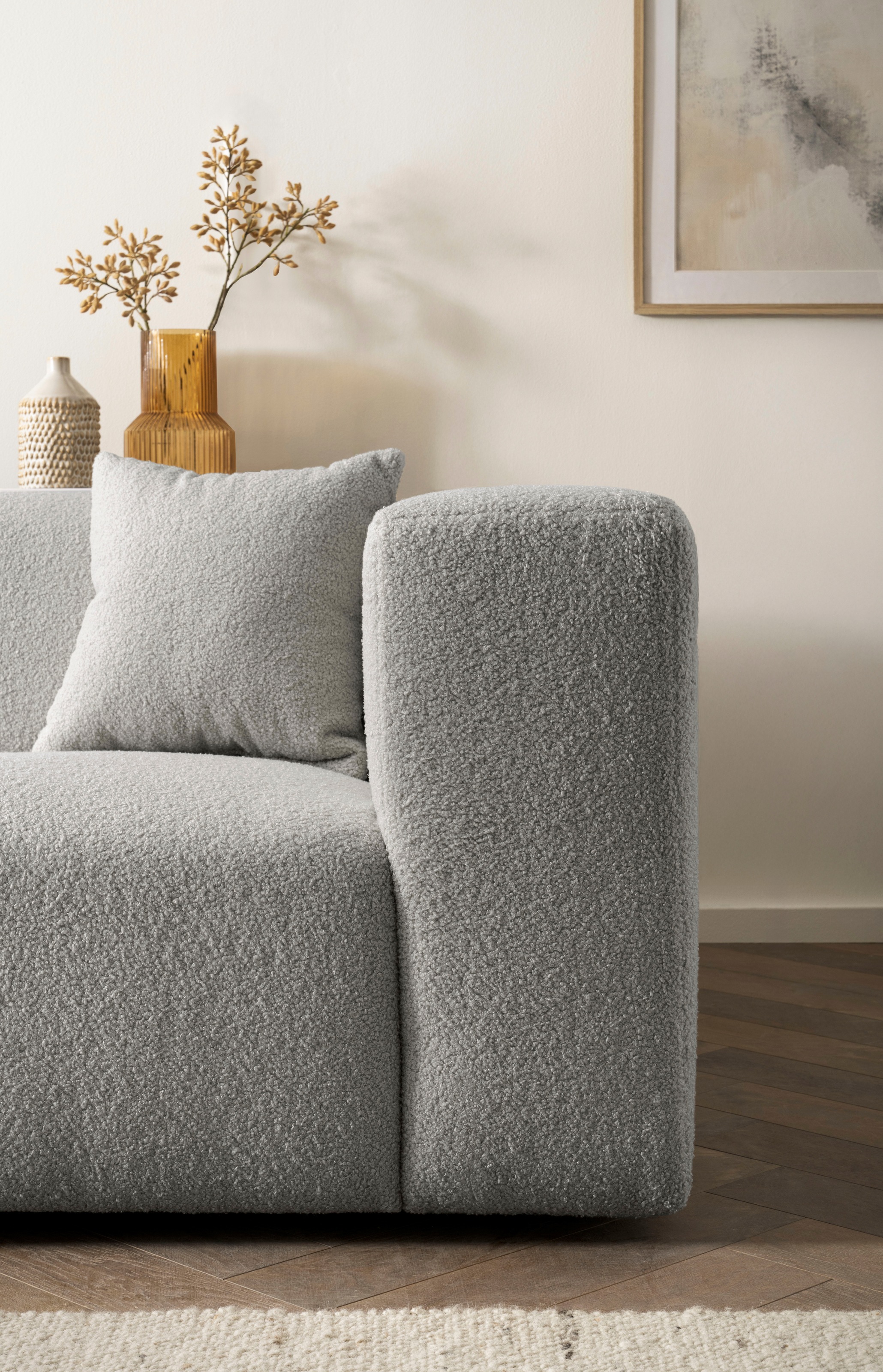 andas Polsterecke »BAKELS, Ecksofa-Set mit Hocker, L-Form mit Schlaffunktion«, Ecksofa-Set (incl. Hocker) im trendigen Megacord