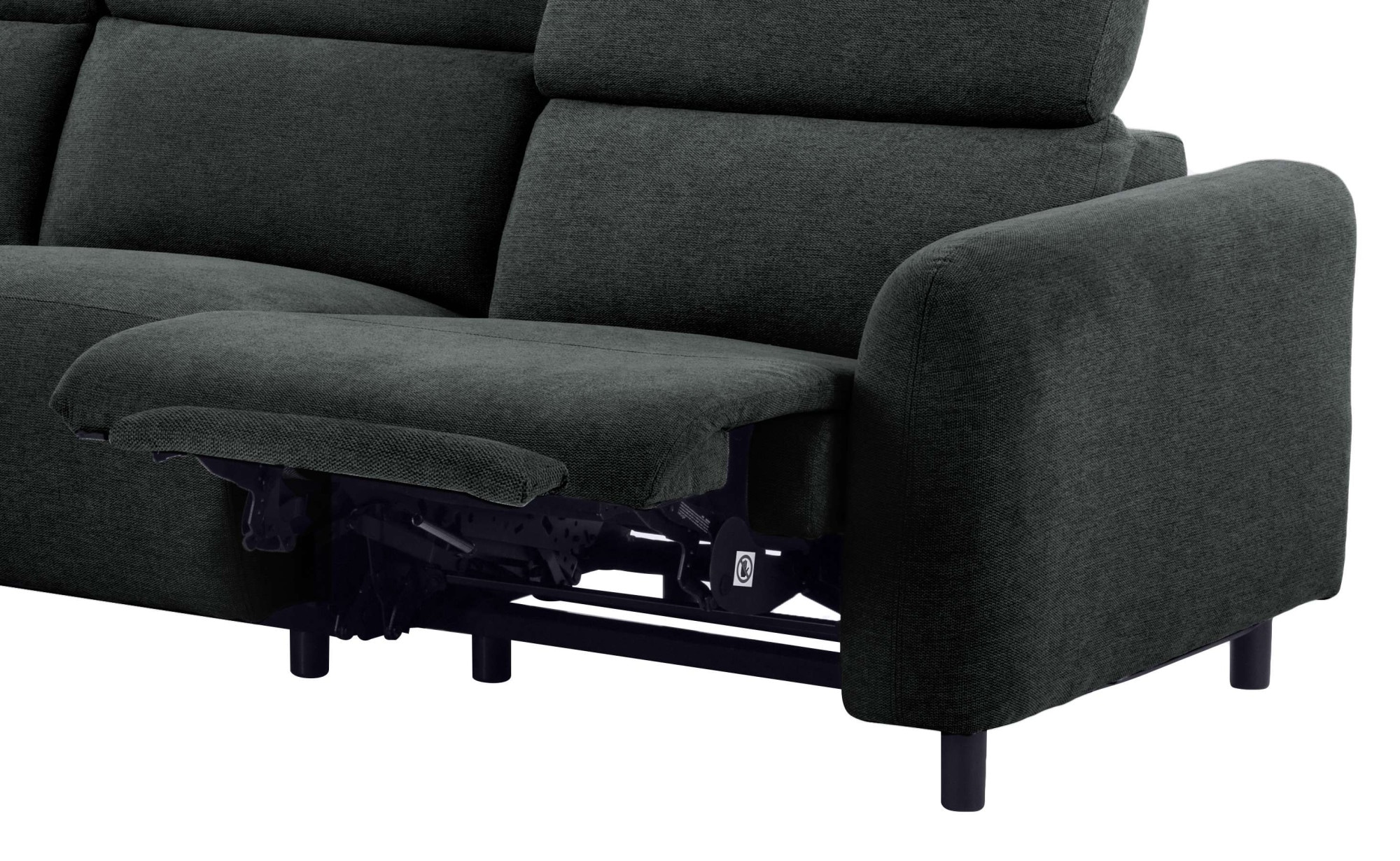 Home affaire Ecksofa »SKAANE Struktur, L-Form, 274 cm, manuelle u. elektrische Funktion,«, rundes Design, Kopfteilverstellung, Federkernpolsterung