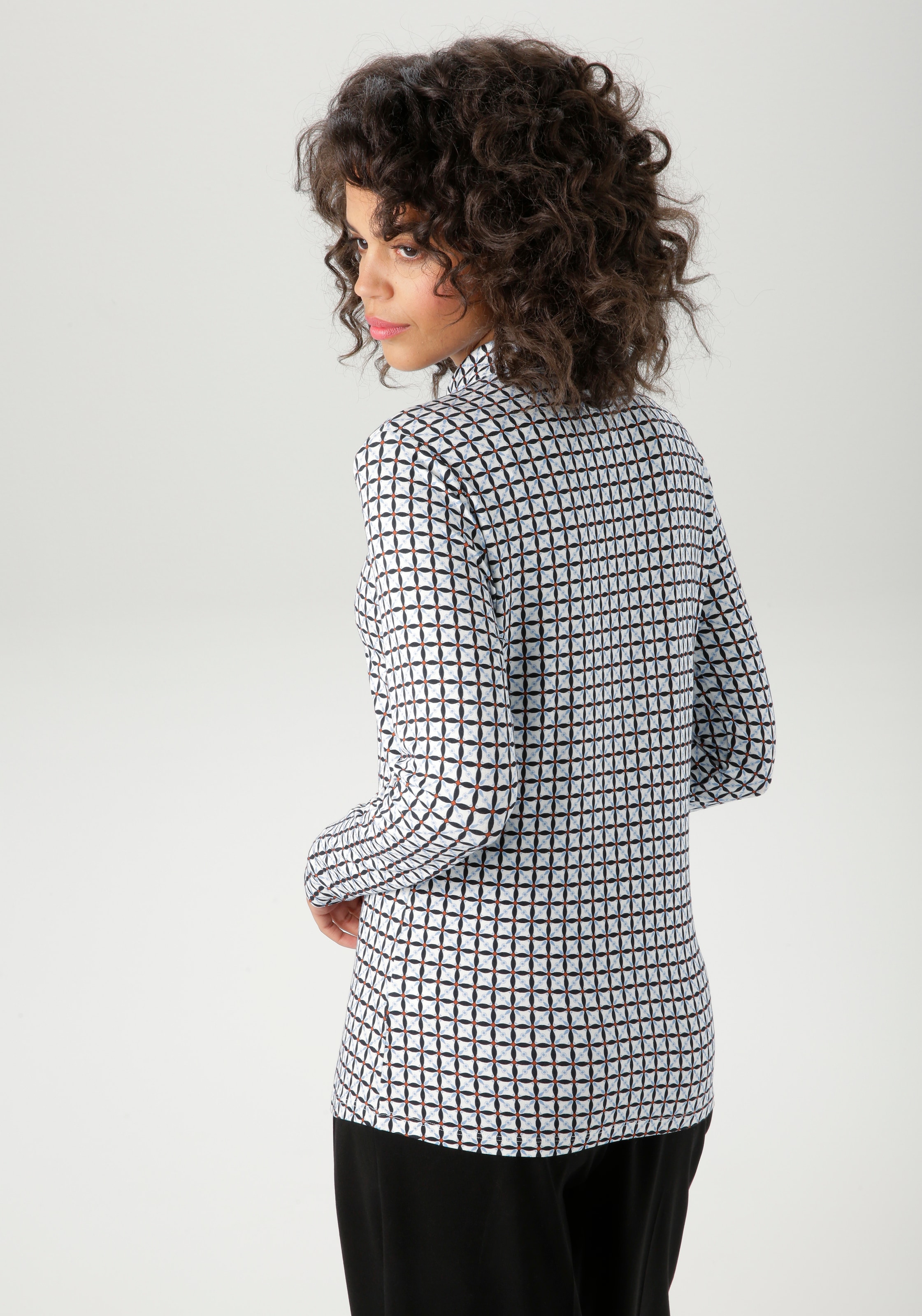 Aniston CASUAL Hemdbluse, mit farbharmonischem Retro-Muster - NEUE KOLLEKTION
