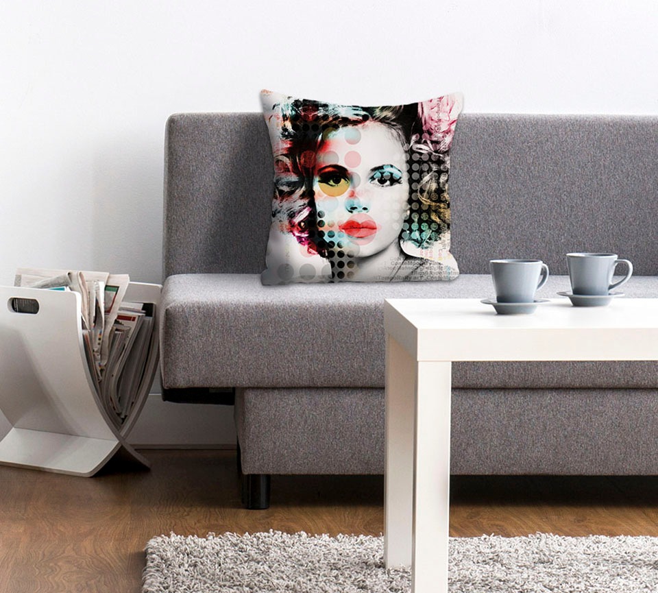 queence Dekokissen »Emilia«, Kissenhülle,Retro-Porträt,Frau,Vintage,Elegant günstig online kaufen