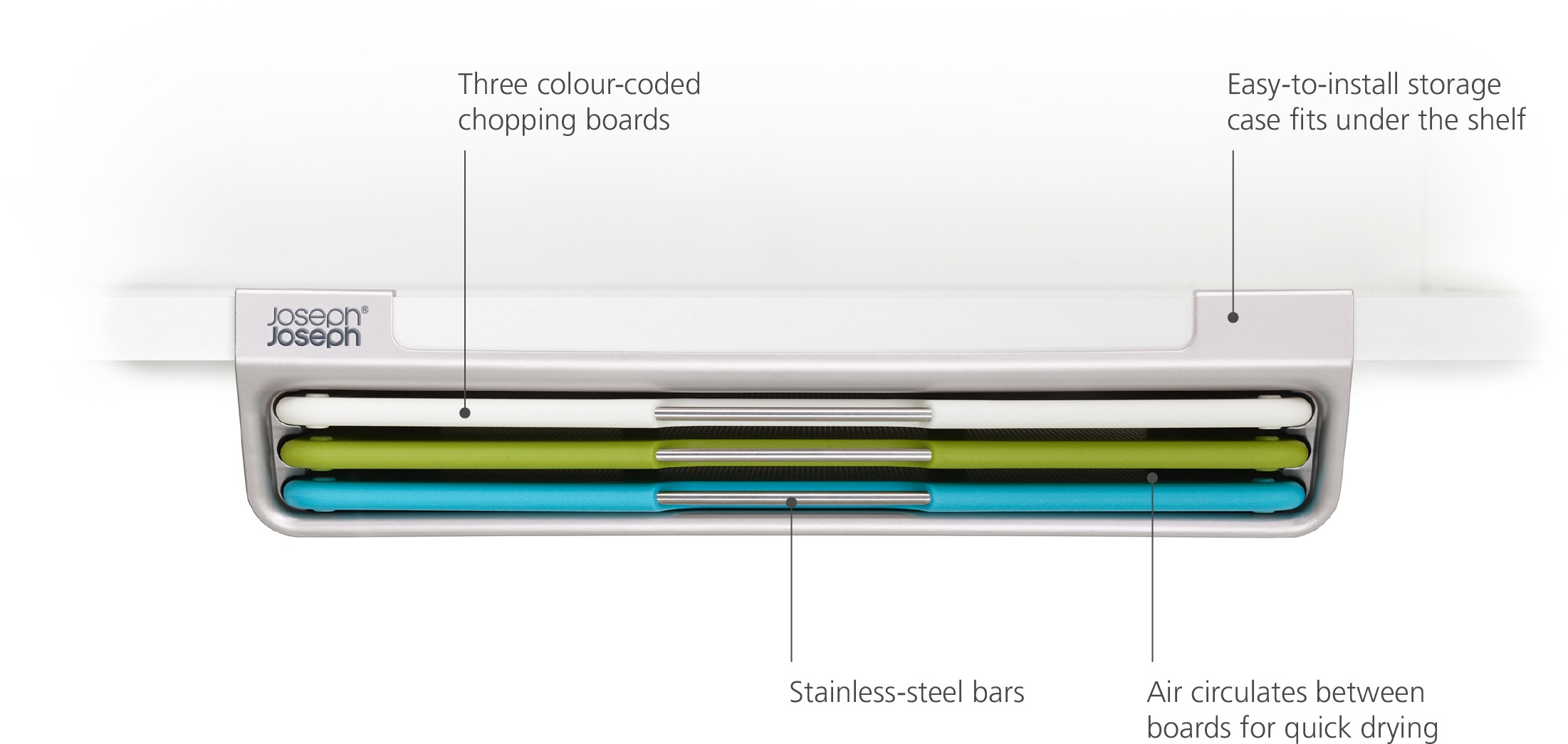Joseph Joseph Schneidebrett »Folio Slim 3-piece«, (Set, 4 St.) günstig online kaufen