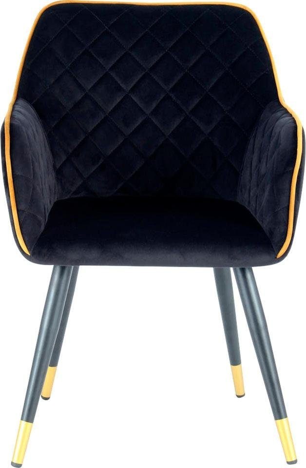 Kayoom Stuhl »Amino 525, stilvoller Design-Stuhl,samtweicher Bezug aus Velvet-Stoff«, 1 St., samtweicher Bezug, elegant, glamourös, elegante Optik