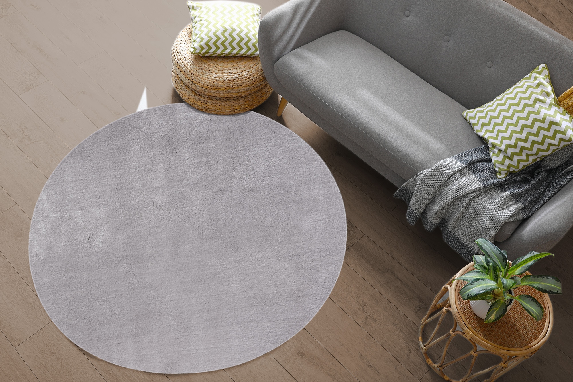 the carpet Teppich »Relax round«, rund, 16 mm Höhe, waschbarer Wohnzimmer Teppich modern rutschfest