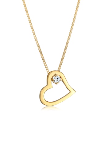 Elli DIAMONDS Collierkettchen »Herz Verbunden Diamant (0.03ct) 585 Gelbgold« kaufen