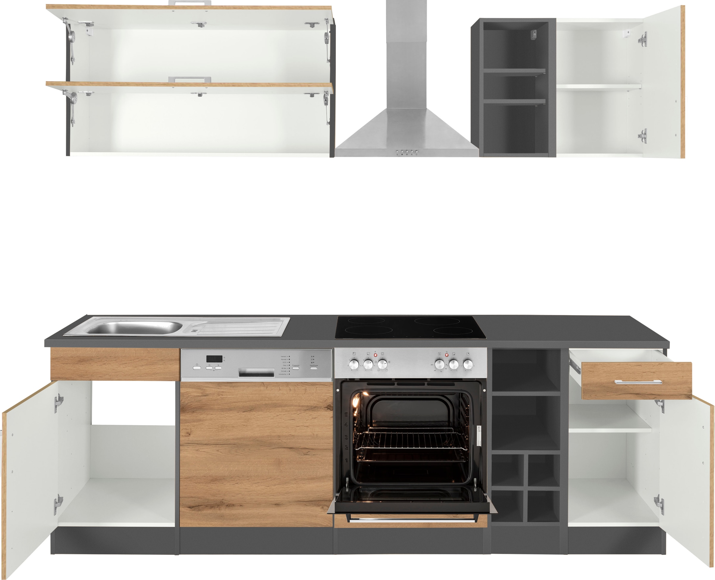 KOCHSTATION Küchenzeile »KS-Colmar«, ohne E-Geräte, Breite 240 cm