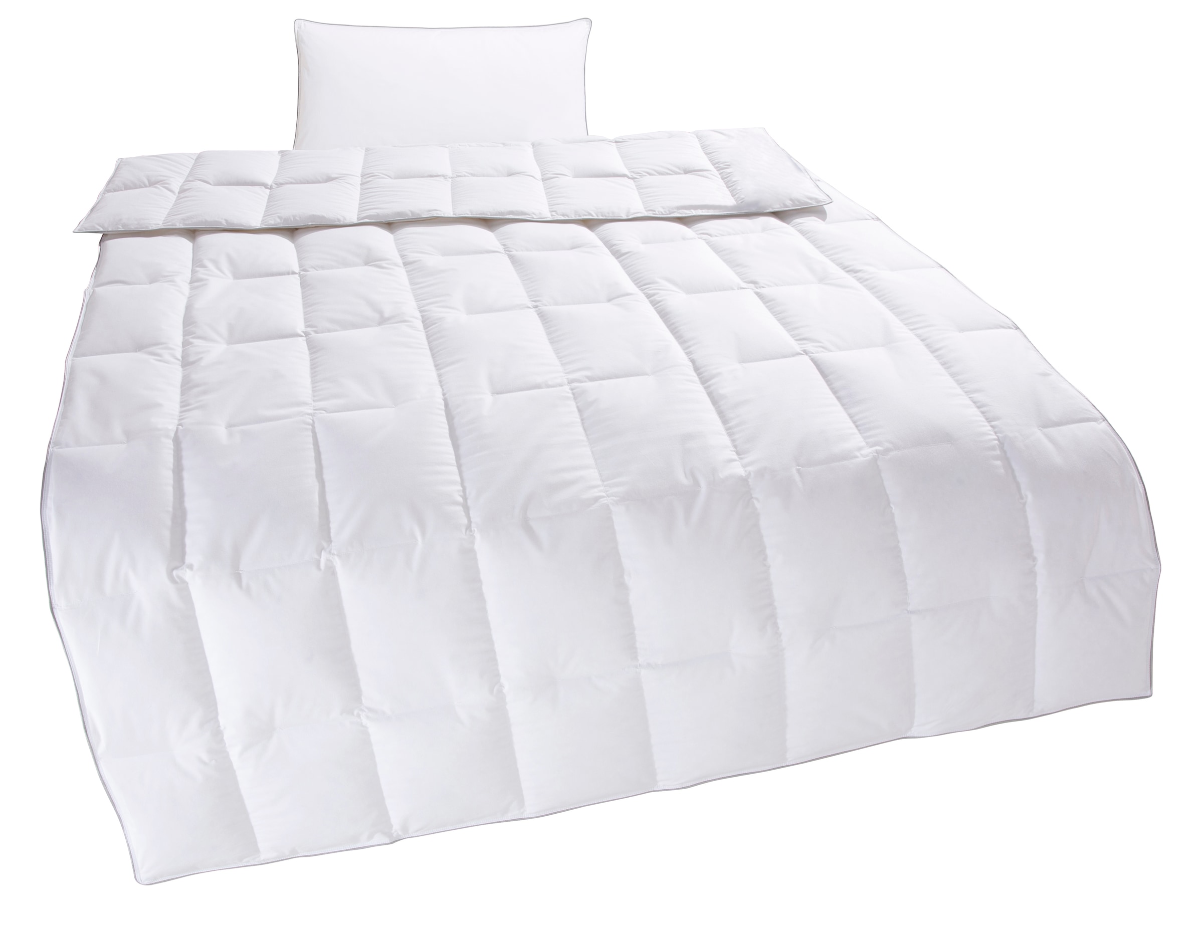 OTTO home Daunenbettdecke + Kopfkissen »TAMINS, Bettdecke 135x200 cm und 155x220 cm, 2-tlg.« Set mit Kissen 40x80 cm, 80x80 cm, Sommer, Winter, Made in Germany