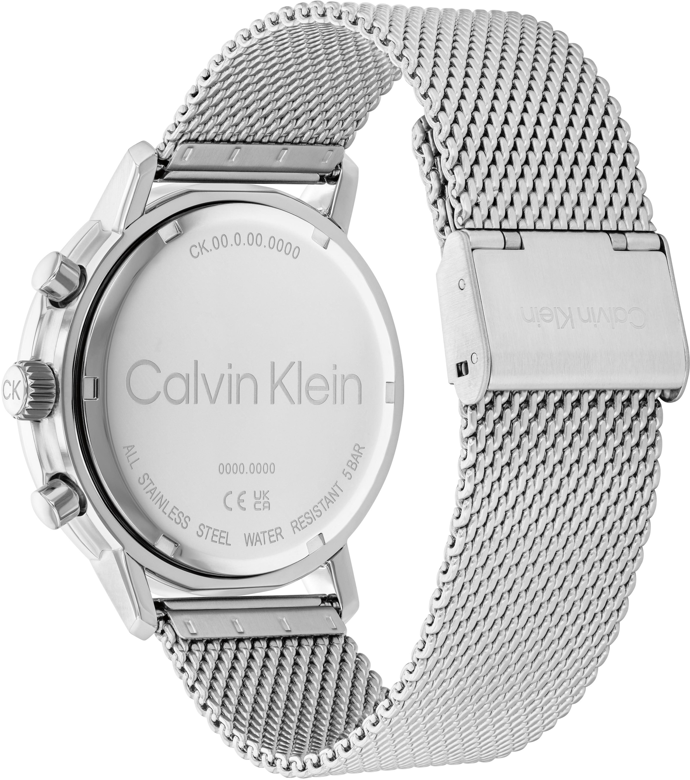 Calvin Klein Multifunktionsuhr »GAUGE«, Quarzuhr, Armbanduhr, Herrenuhr, Datum, Edelstahlarmband