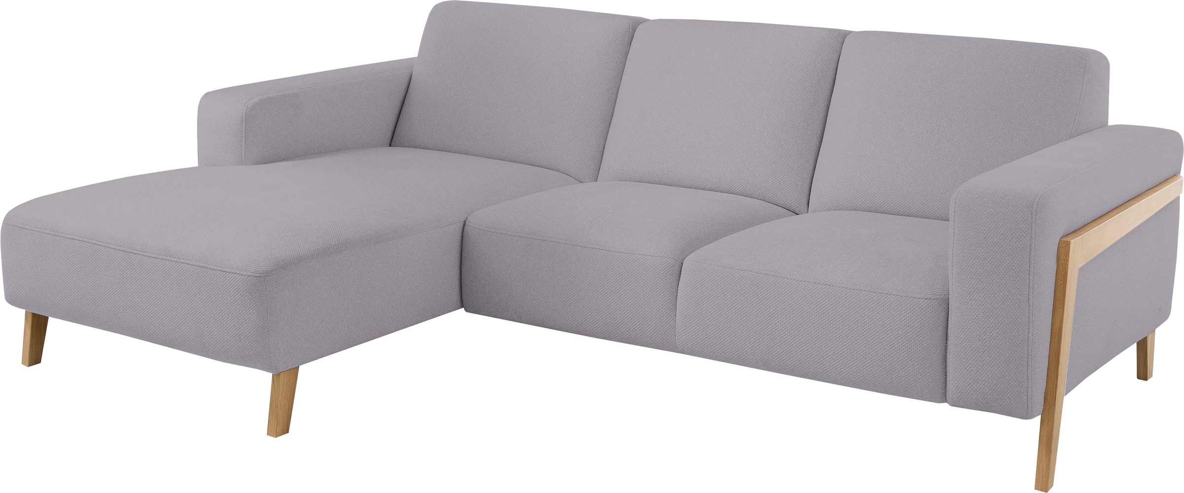 exxpo - sofa fashion Ecksofa »Starr, modern und klassisches Design, hochwertige Verarbeitung, bequem«, L-Form, wahlw. elektrische Sitztiefenverstellung, Massivholzfüße