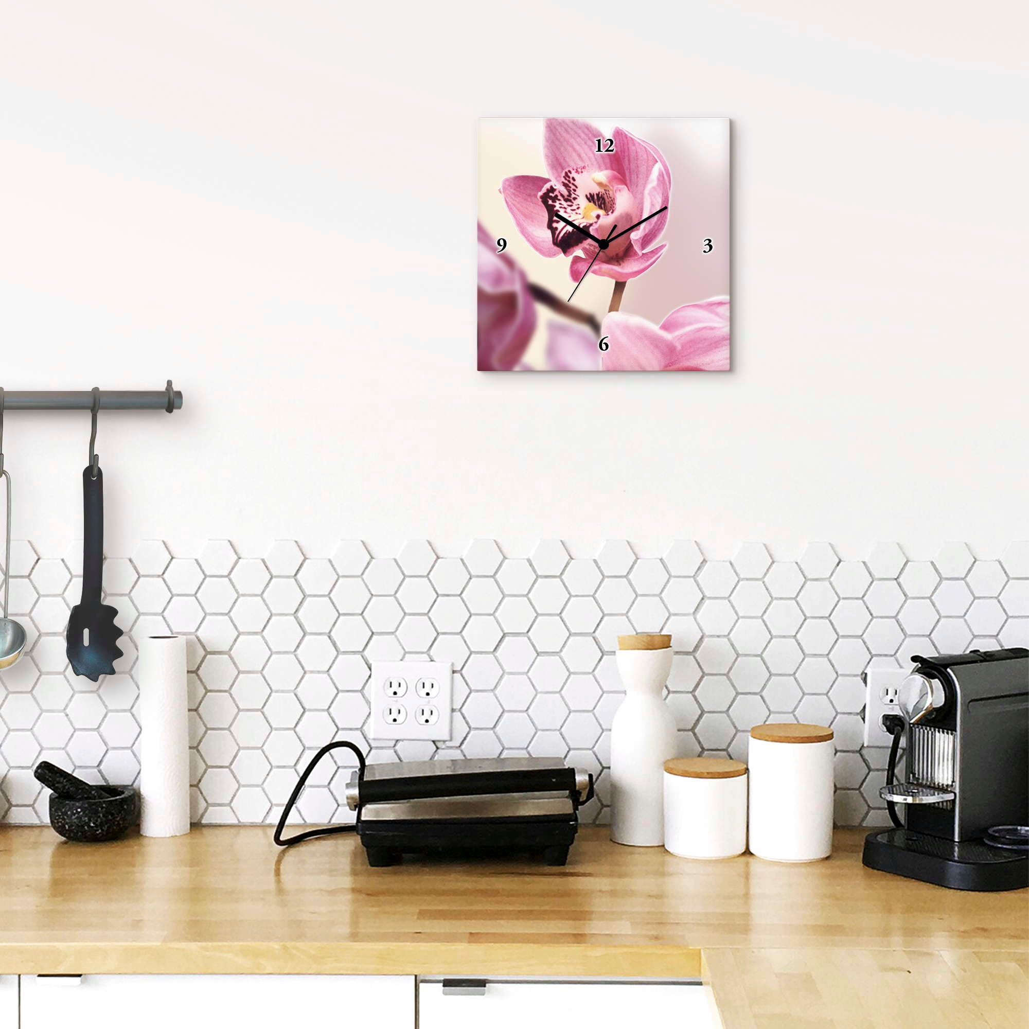Artland Wanduhr »Rosa Orchidee«