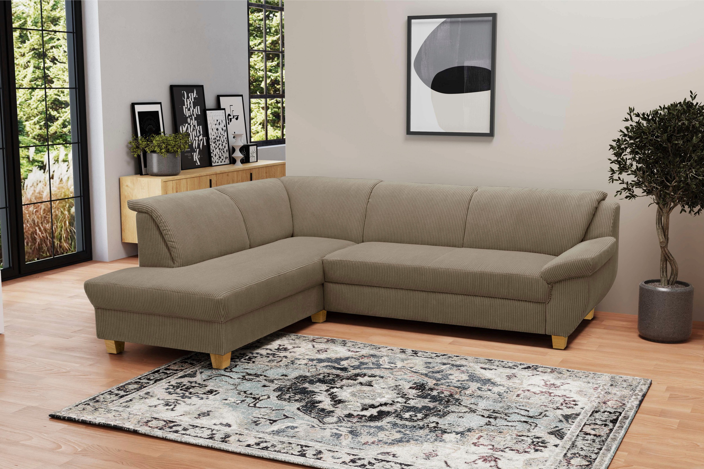 Home affaire Ecksofa »Yesterday zeitlos und elegant, bequeme Armlehnen, L-F günstig online kaufen