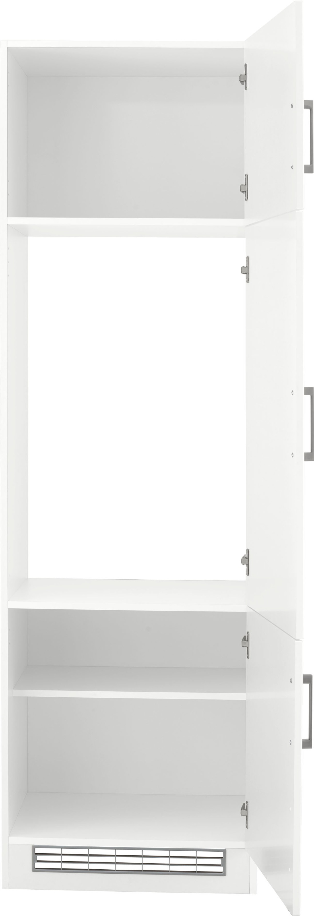 KOCHSTATION Kühlumbauschrank »KS-Tinnum«, 60 cm breit, 200 cm hoch, Metallgriffe, mit Nischenmaß 88 cm