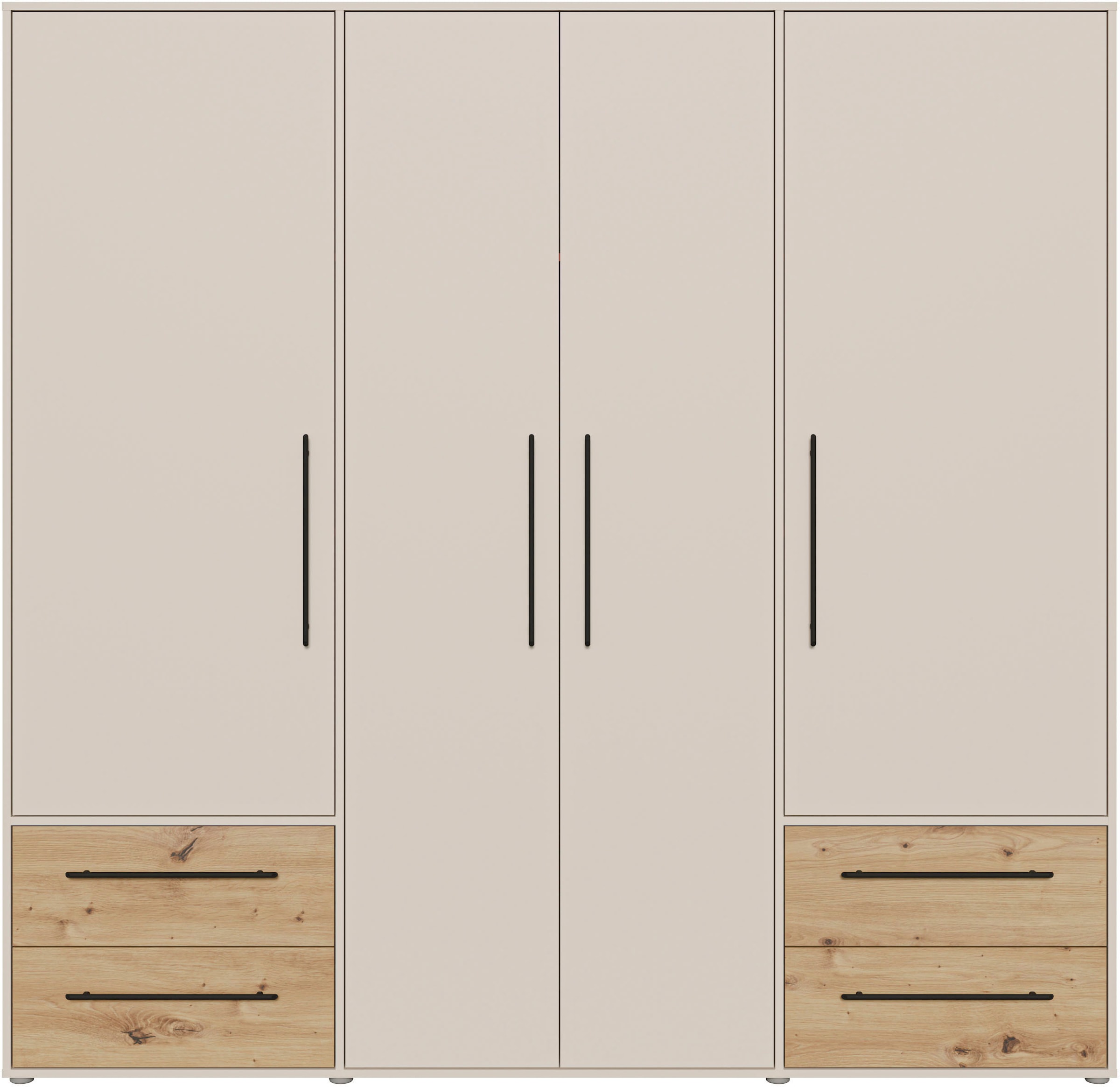 FORTE Kleiderschrank »Mokkaris ,Topseller, zeitloses Design, 3–4 Türen, Made in Europe« B/H/T ca. 145x200x59cm oder 206x200x59cm, 