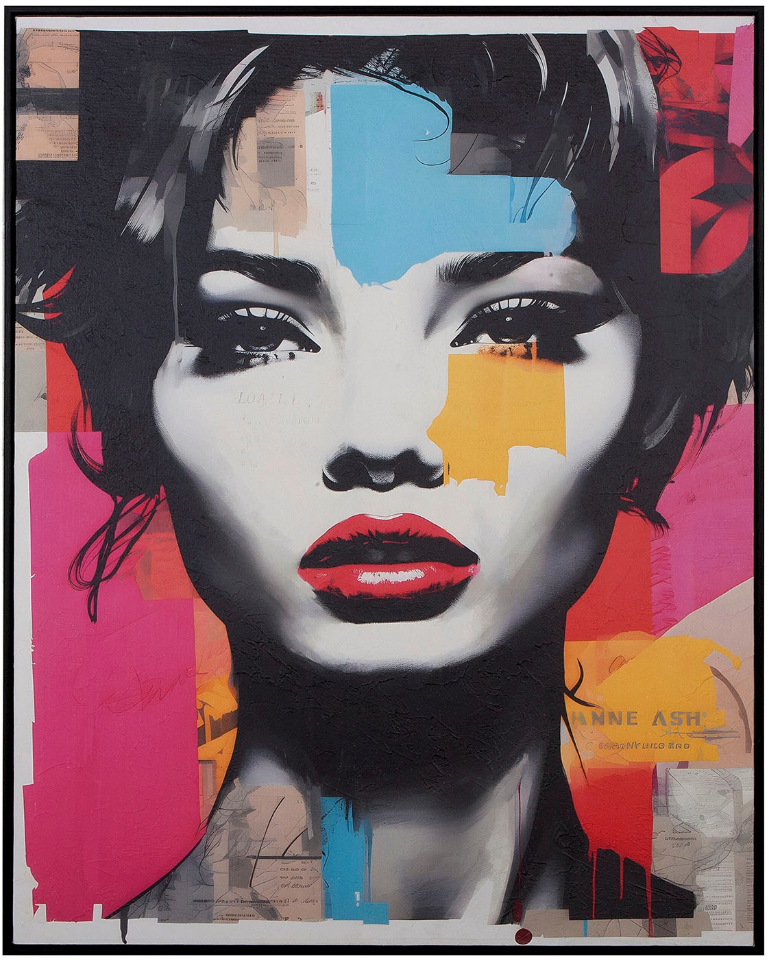 GILDE Bild mit Rahmen »Bild rechteckig Femme fatale mehrfarbig H. 102 cm«, günstig online kaufen