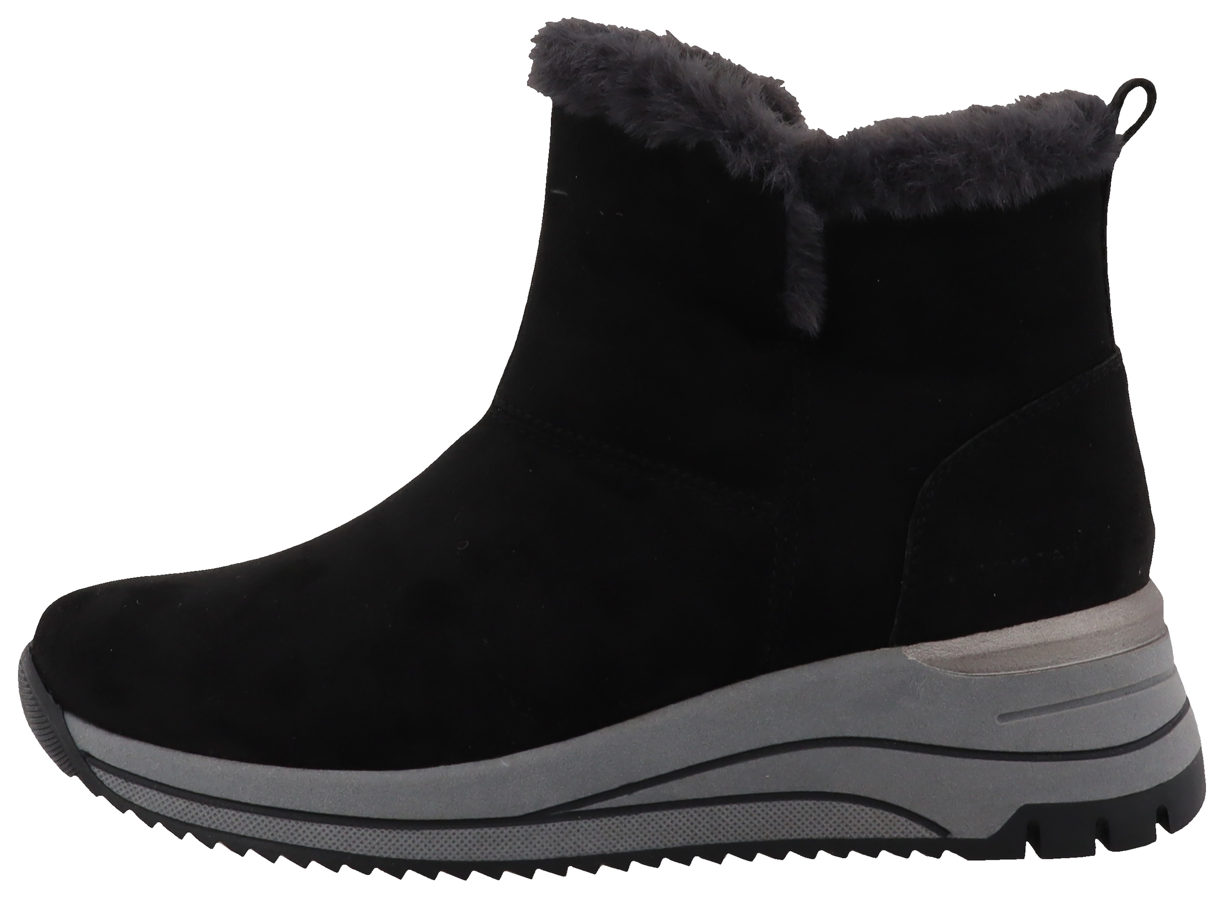 TOM TAILOR Winterboots, Keilabsatz, Plateau, Stiefelette mit Fellimitat-Kragen