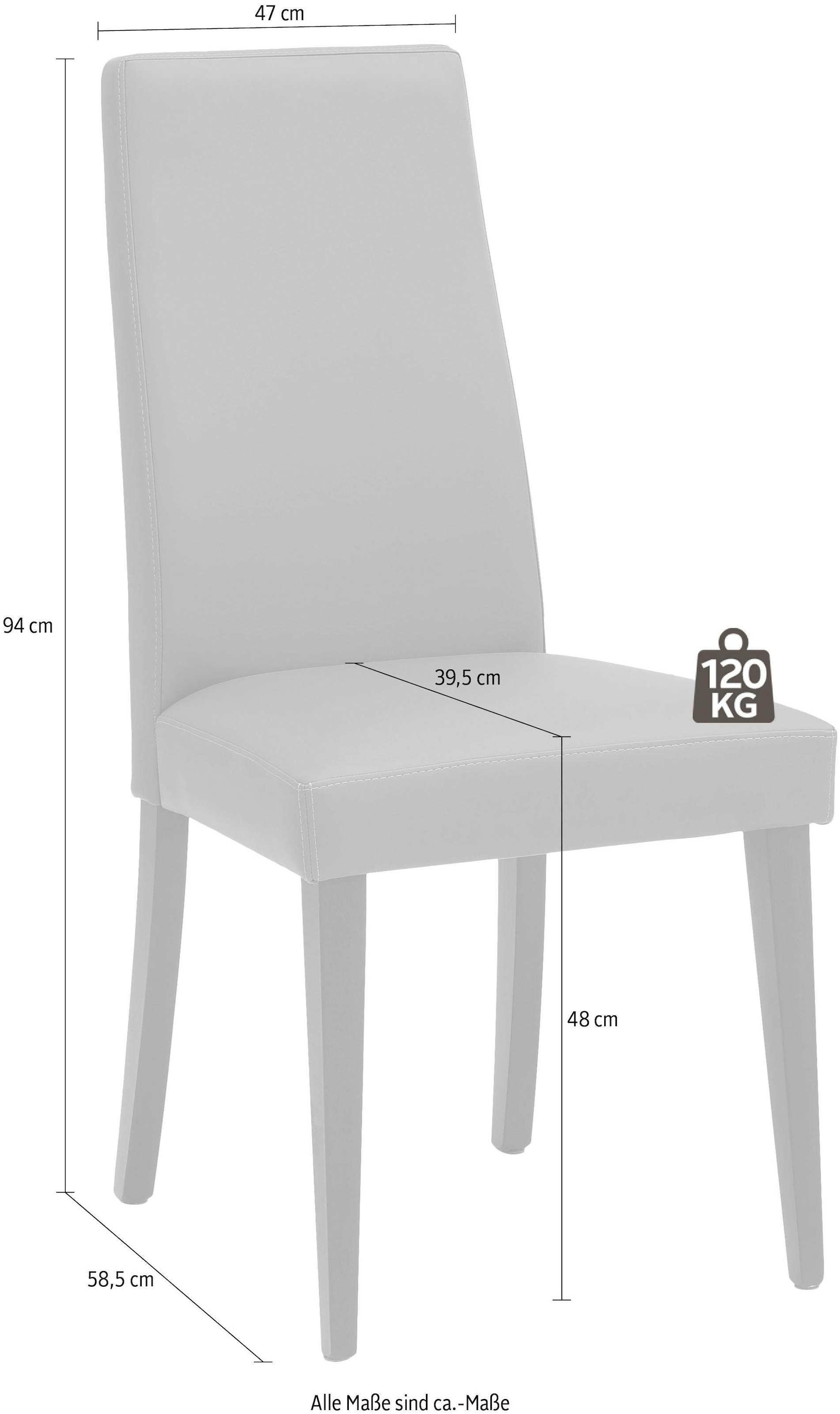 INOSIGN Esszimmerstuhl »Mary«, (Set), 2 St., Kunstleder, Beine wahlweise Buche natur oder wengefarben