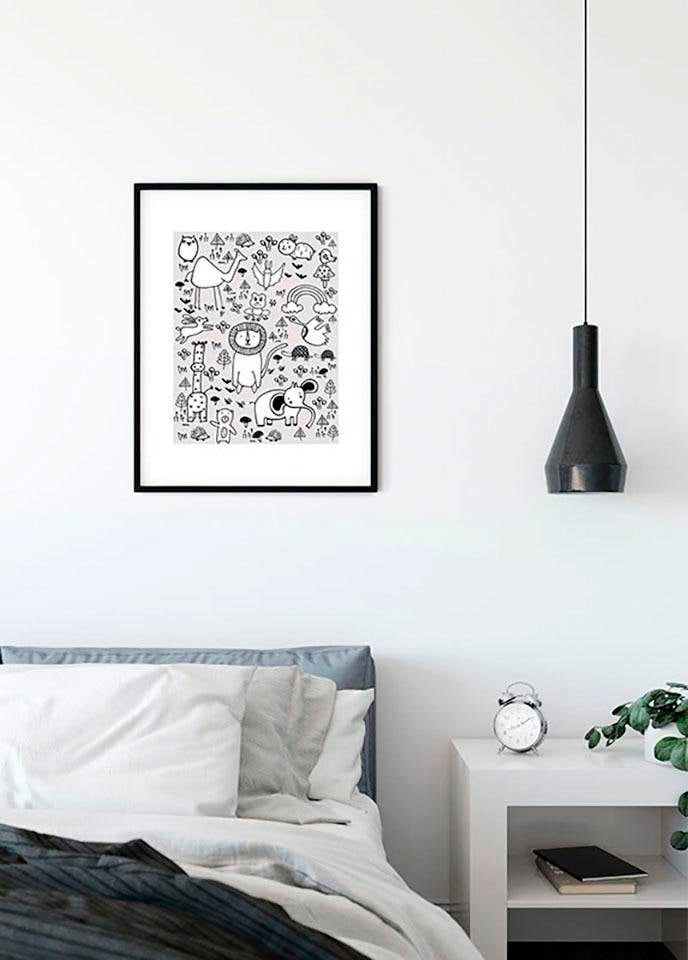 Komar Bild »Scribble Park«, Tiere, (1 St.), Wandbild zur Dekoration - ohne Rahmen