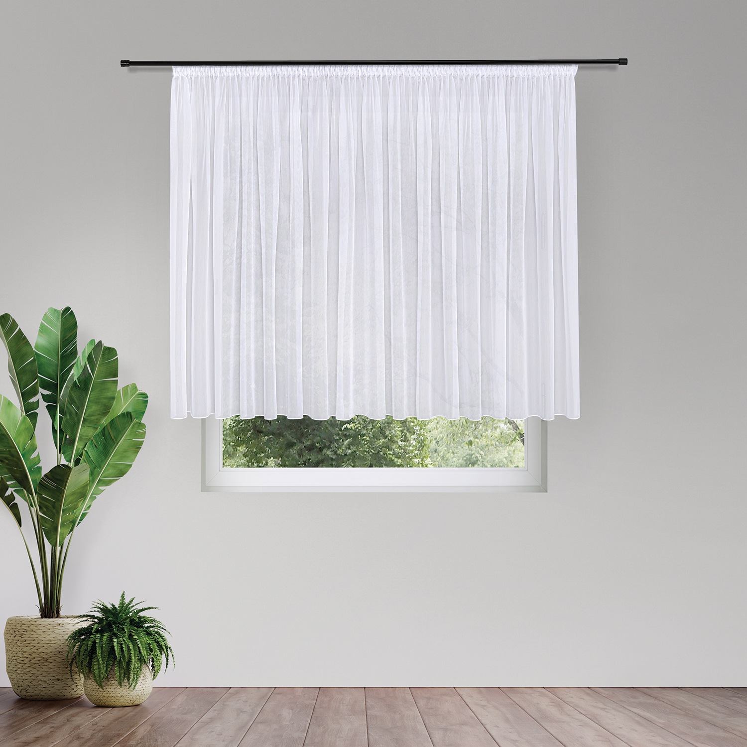 Gerster Gardine »Martina« Smokband 1 Stk. tlg. Pflegeleichte Effekt-Voile-W günstig online kaufen