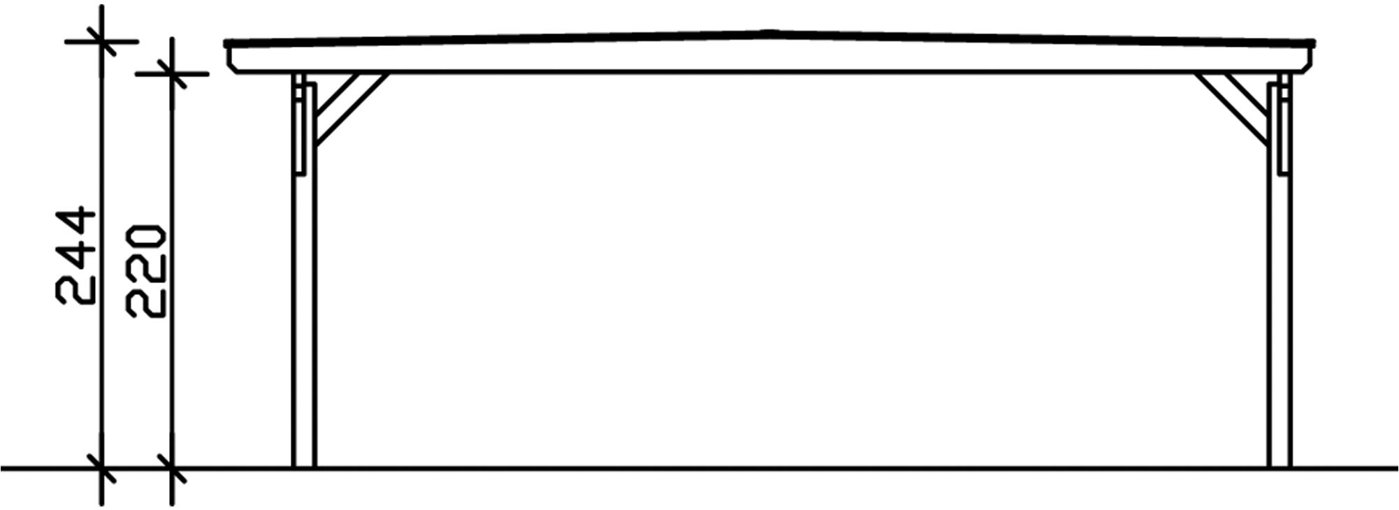 Skanholz Doppelcarport »Odenwald«, Holz, 546 cm, Anthrazit