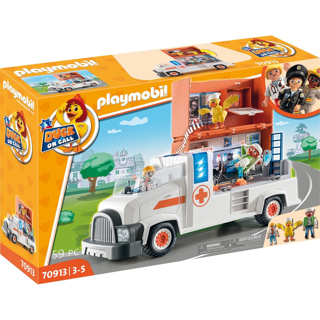 Playmobil® Konstruktions-Spielset »Notarzt Truck (70913), Duck on Call«, (59 St.), mit Licht- und Soundeffekten, Made in Germany