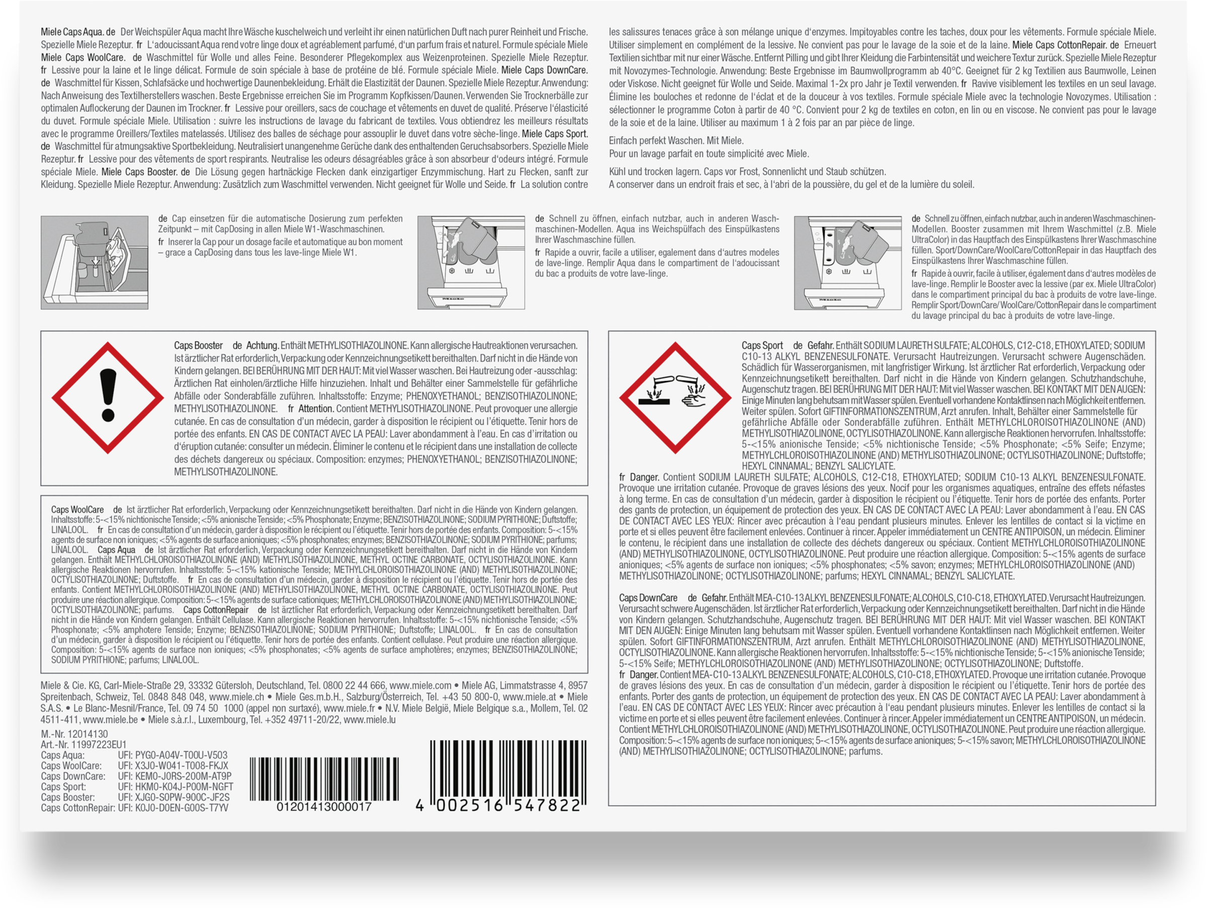 Miele Feinwaschmittel »WA CCO 0603 L«, (Packung, 6 St.)