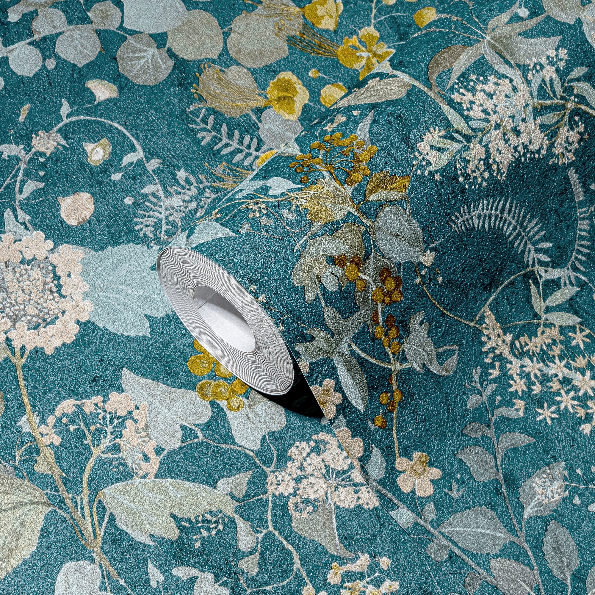 A.S. Création Vliestapete »THE BOS Landhaus Blumentapete« gemustert | matt | neutral strukturiert Pflanzen Floral Tapeten Wohnzimmer Schlafzimmer Küche Design Optik