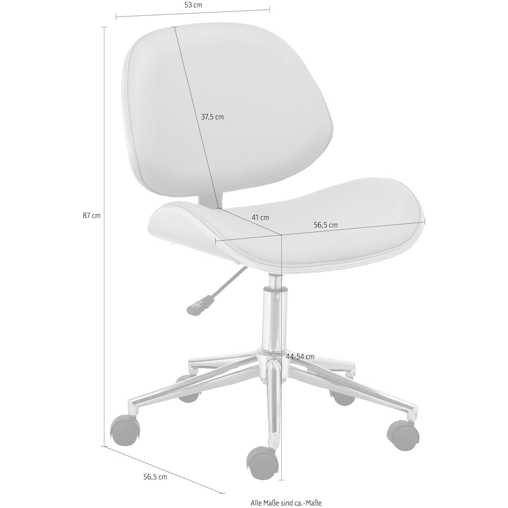 andas Bürostuhl »Kiruna«,  höhenverstellbar, 360° drehbar, Gestell aus Metall, in verschiedenen Farbvarianten erhältlich, Sitzhöhe 44-54 cm