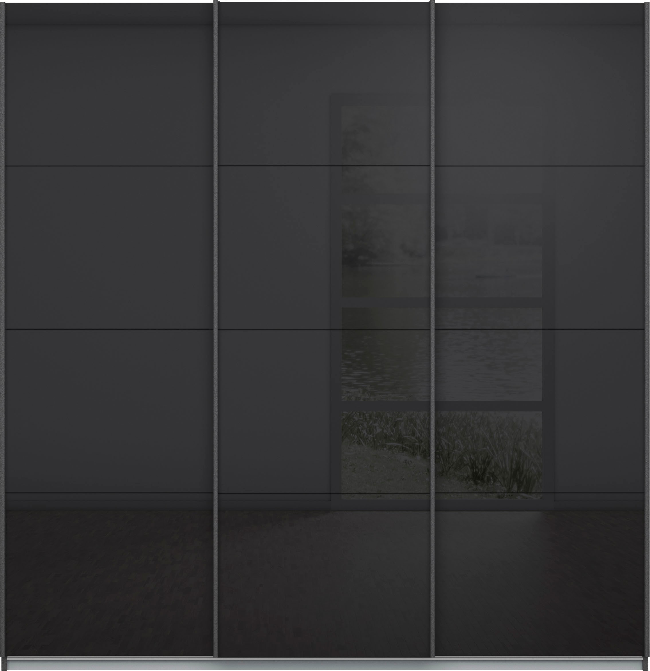 rauch Schwebetürenschrank »Kleiderschrank Schrank Garderobe KOLUNA mit hochwertiger Glasfront« 3 Ausstattungen BASIC/CLASSIC/PREMIUM (inkl. SOFT-CLOSE-FUNKTION),  Breiten 203/271/315/360 cm Höhen 210/229 cm MADE IN GERMANY