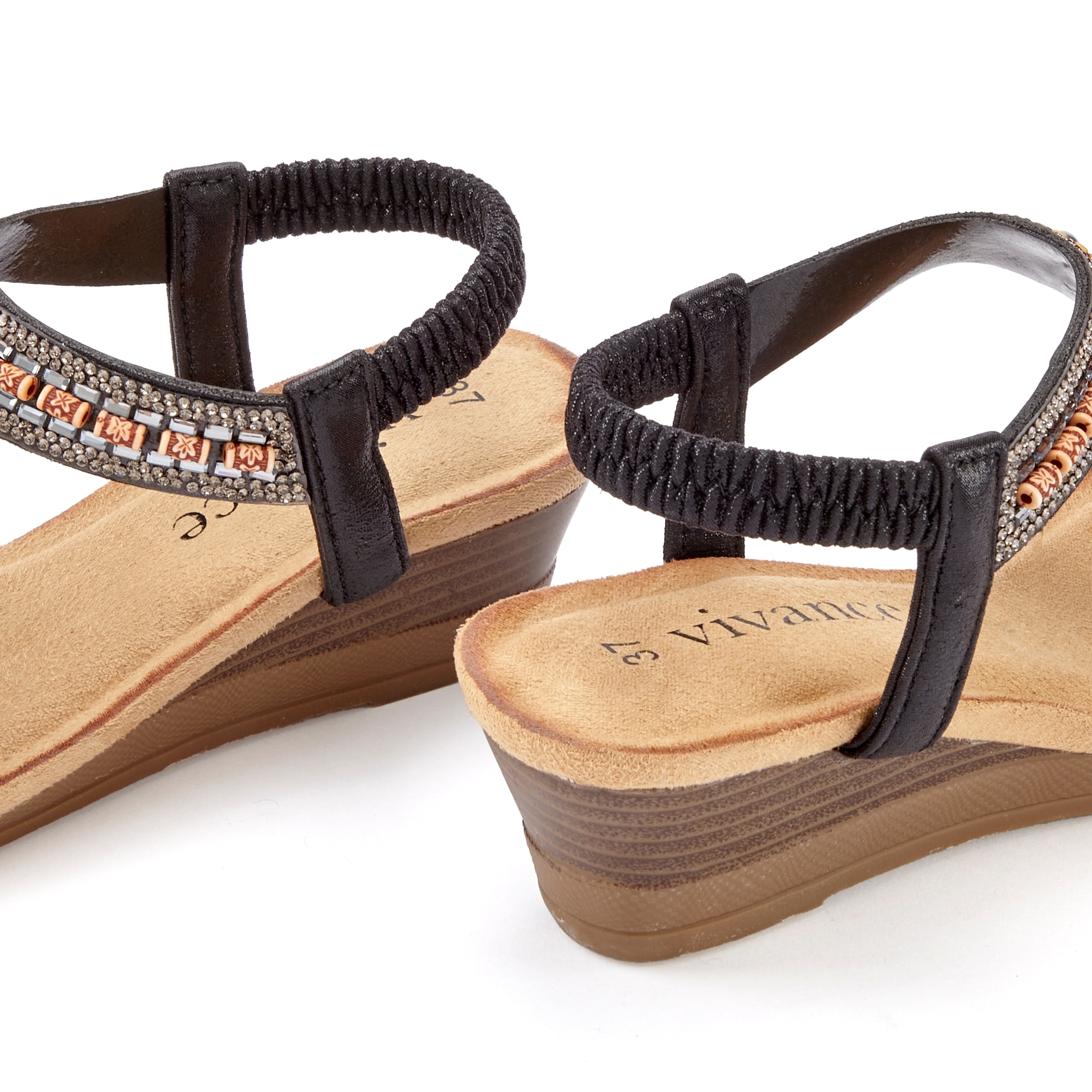 Vivance Sandalette »Sommerschuh«  Sandale, Sommerschuh mit Glitzerdetails und elastischem Riemchen VEGAN