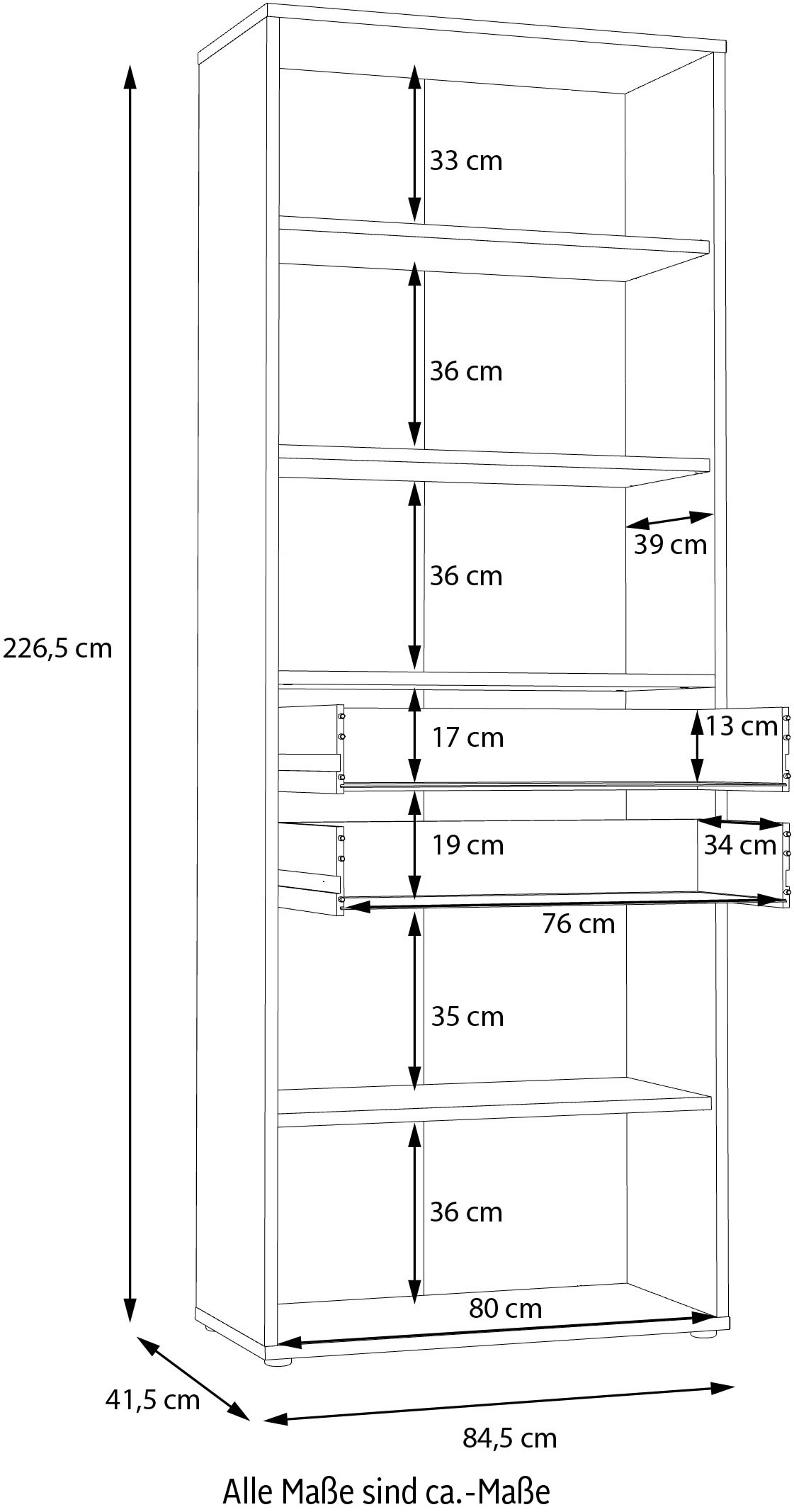 FORTE Aktenschrank »Keflav«, Breite 84,5 cm