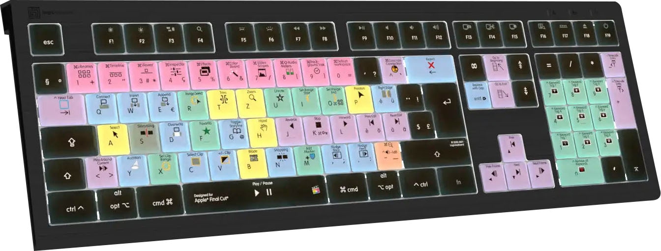Logickeyboard Tastatur »Apple Final Cut Pro X Astra 2 DE (Mac)«, (Ziffernblock-USB-Anschluss)