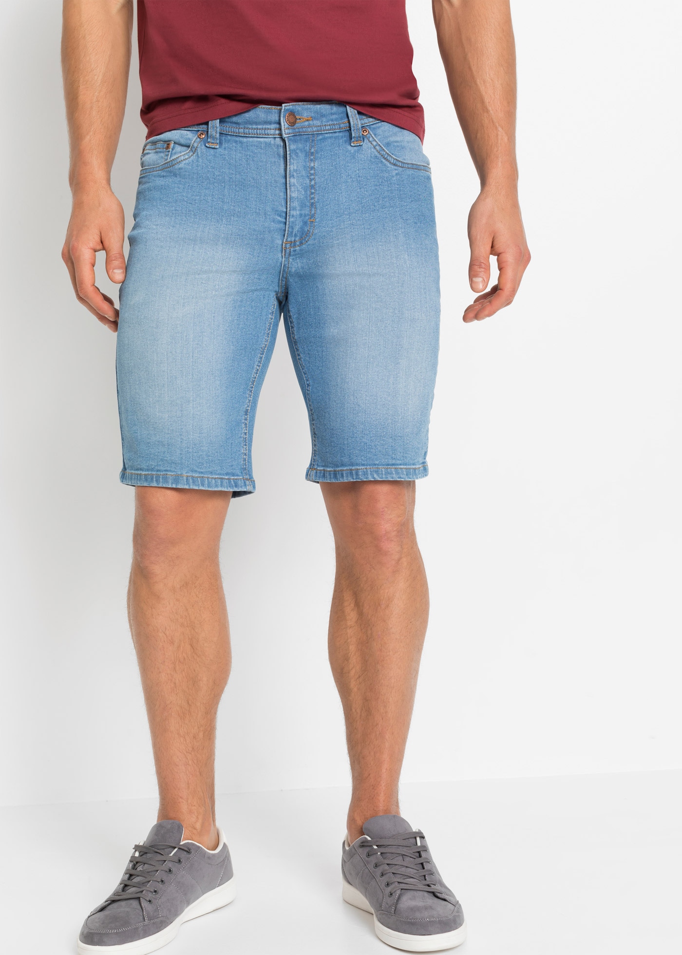 bonprix Bermudas  mit Elasthan-Anteil, im Straight Fit, mit Used-Effekten
