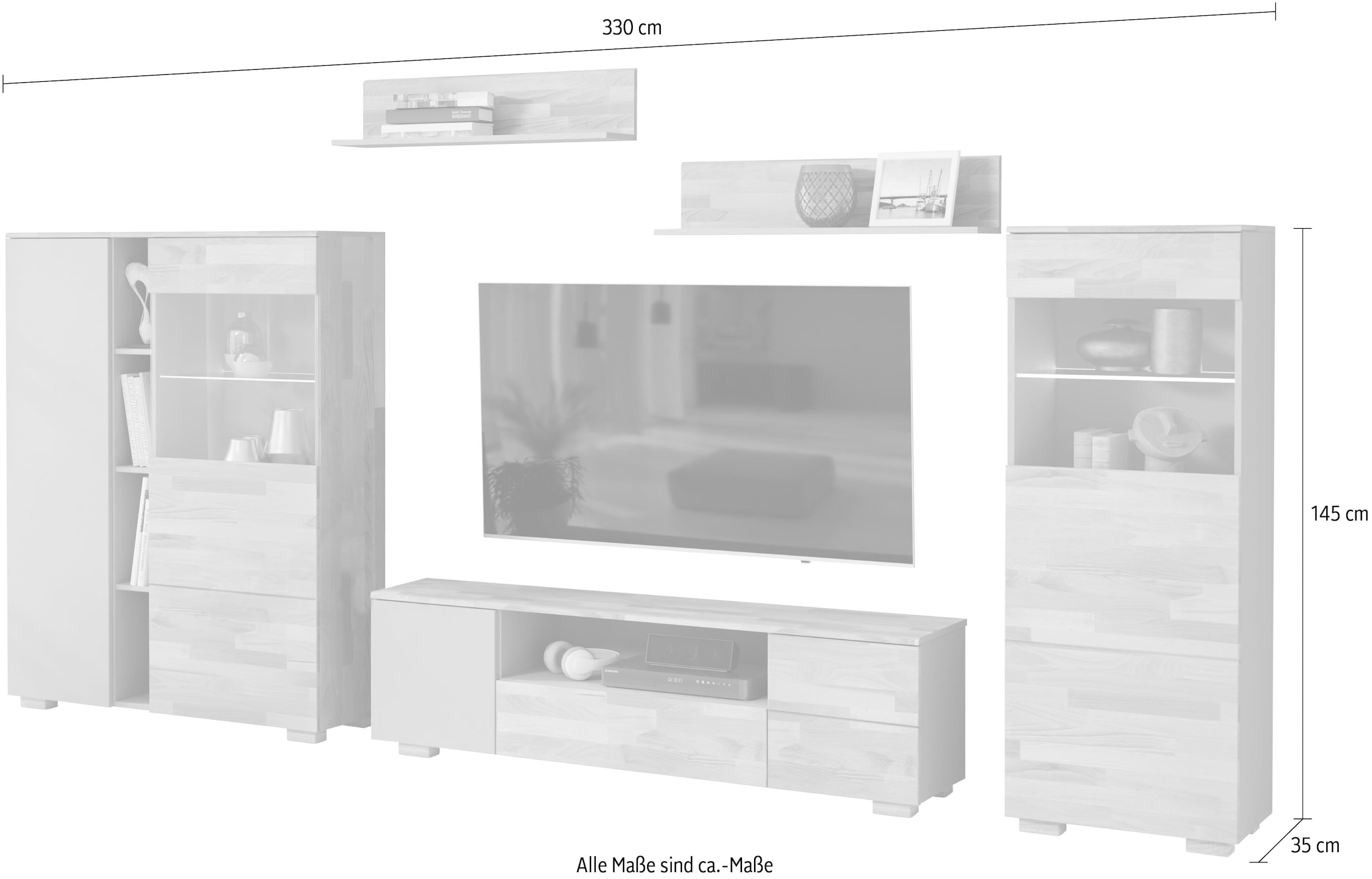 Home affaire Wohnwand, (5 St.), schöne moderne Optik